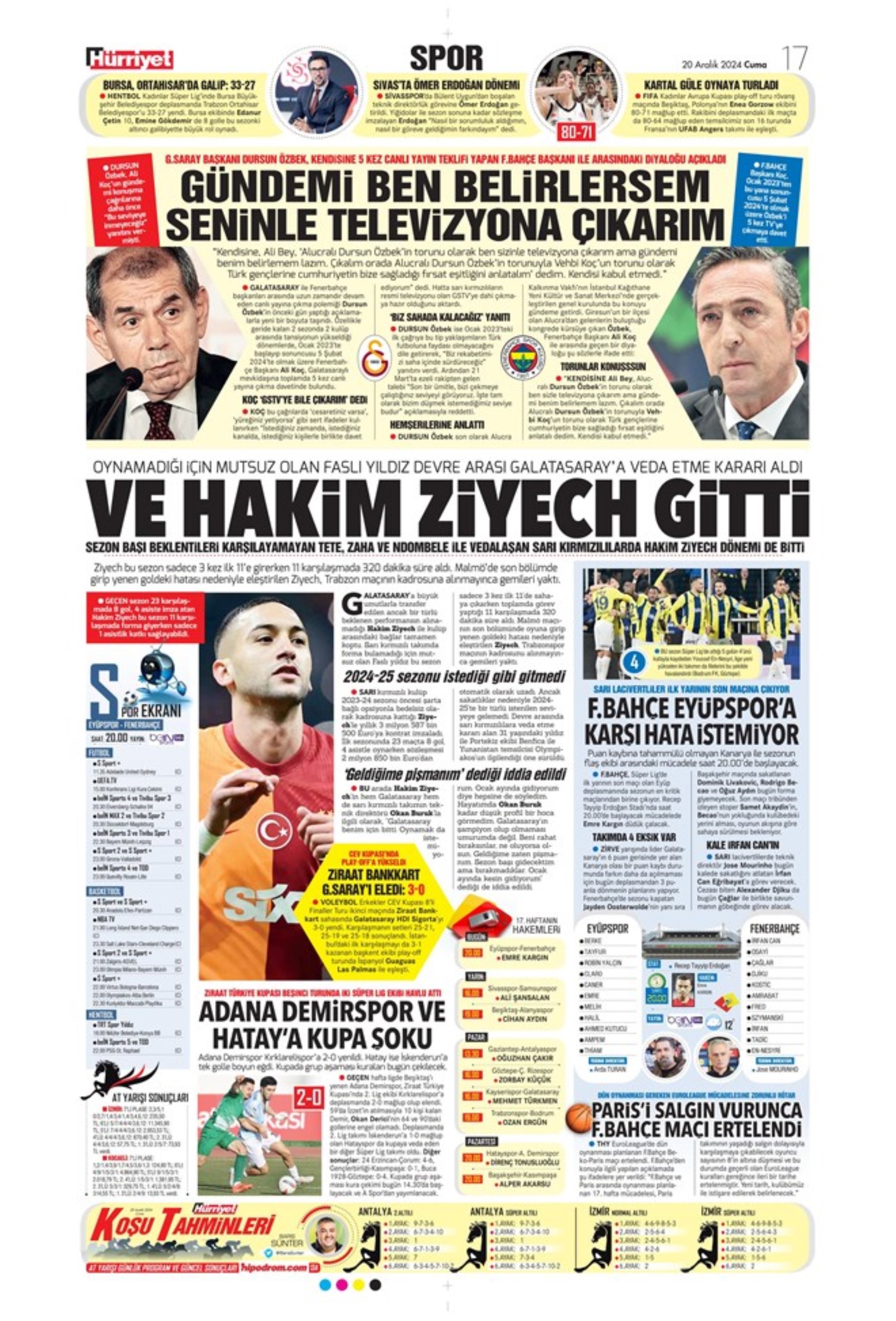 Talisca è fatta? Il Fenerbahçe vola in Arabia: crisi Dybala al Galatasaray: i titoli sportivi del 20 dicembre 2024
