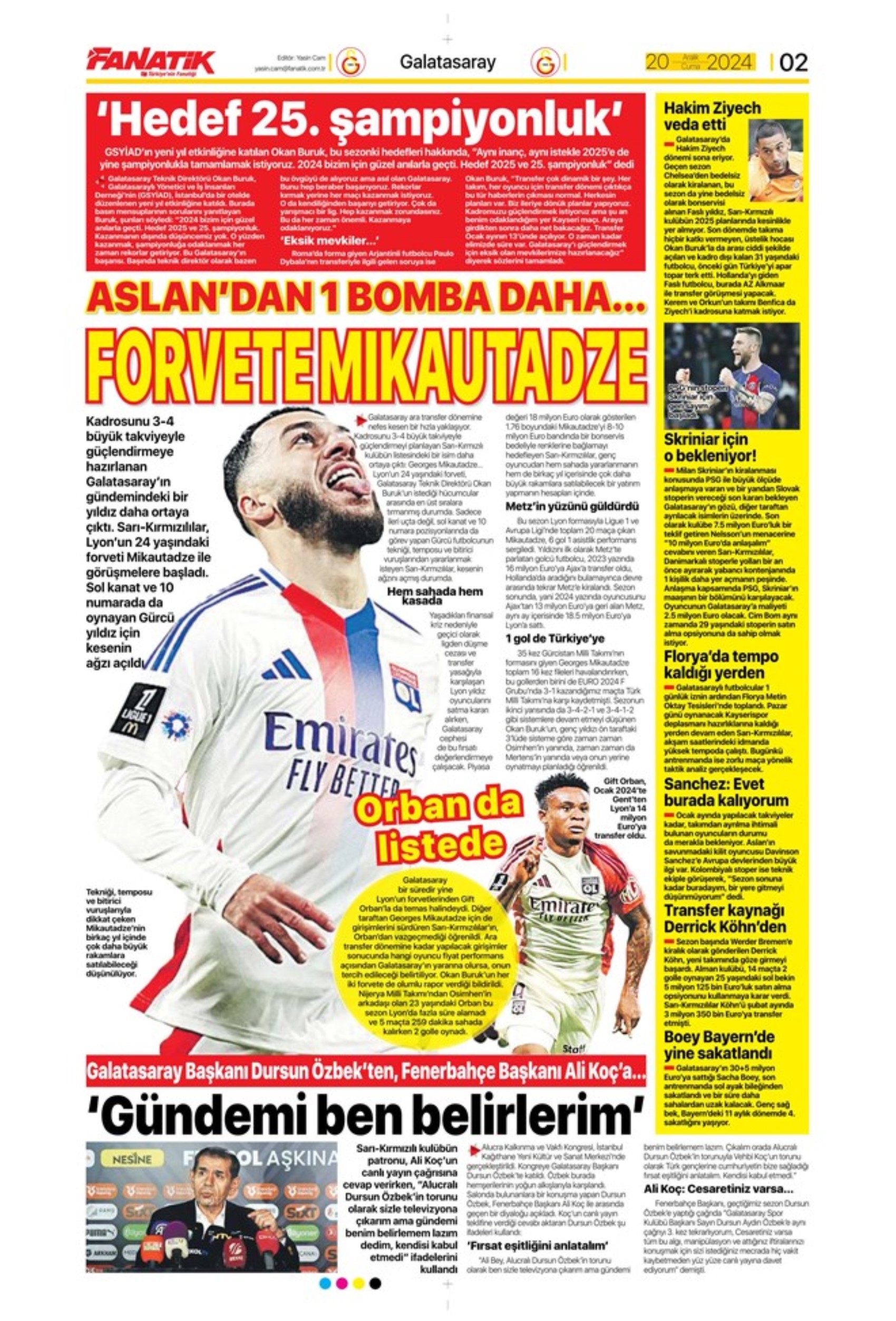 Talisca è fatta? Il Fenerbahçe vola in Arabia: crisi Dybala al Galatasaray: i titoli sportivi del 20 dicembre 2024