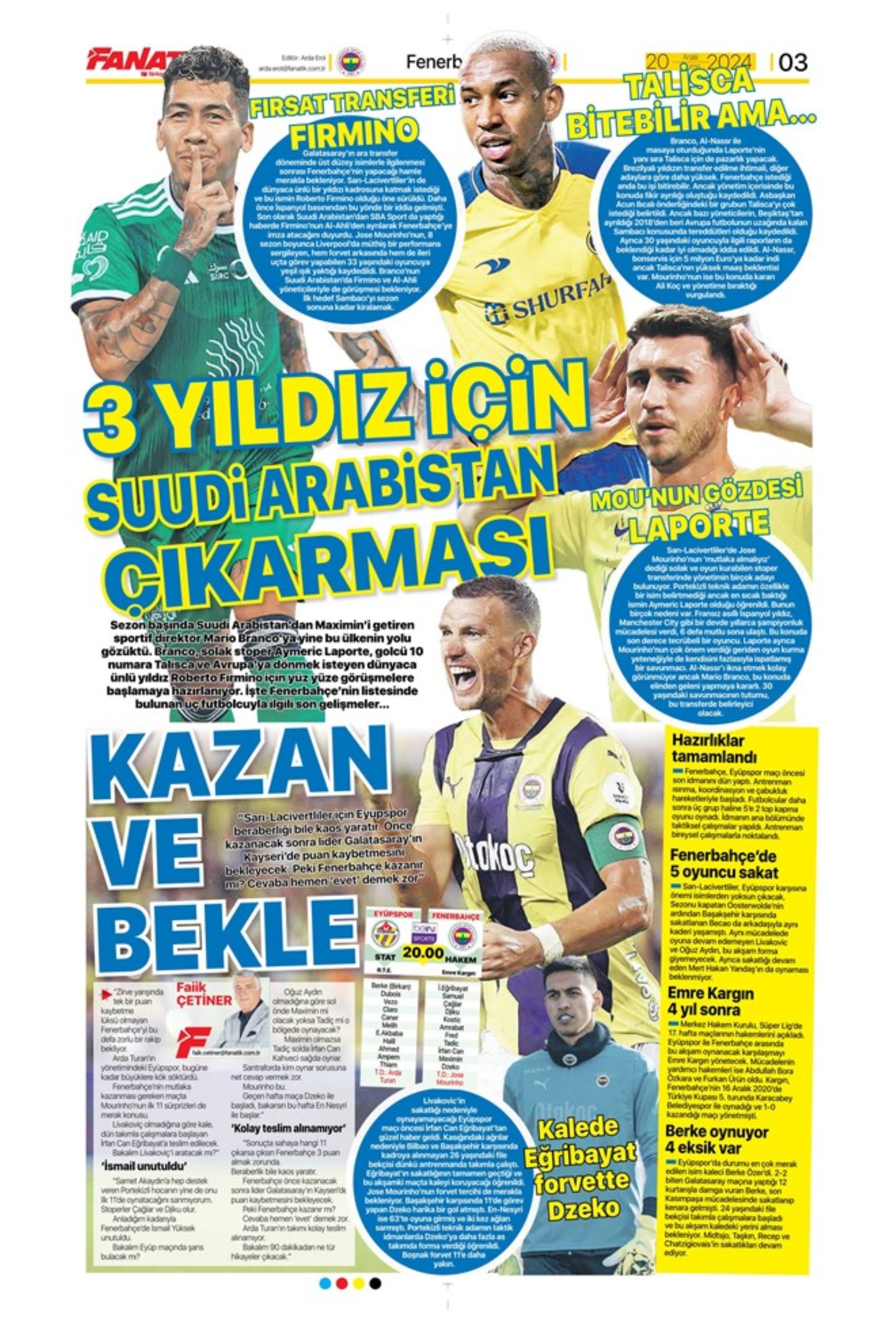 Talisca è fatta? Il Fenerbahçe vola in Arabia: crisi Dybala al Galatasaray: i titoli sportivi del 20 dicembre 2024