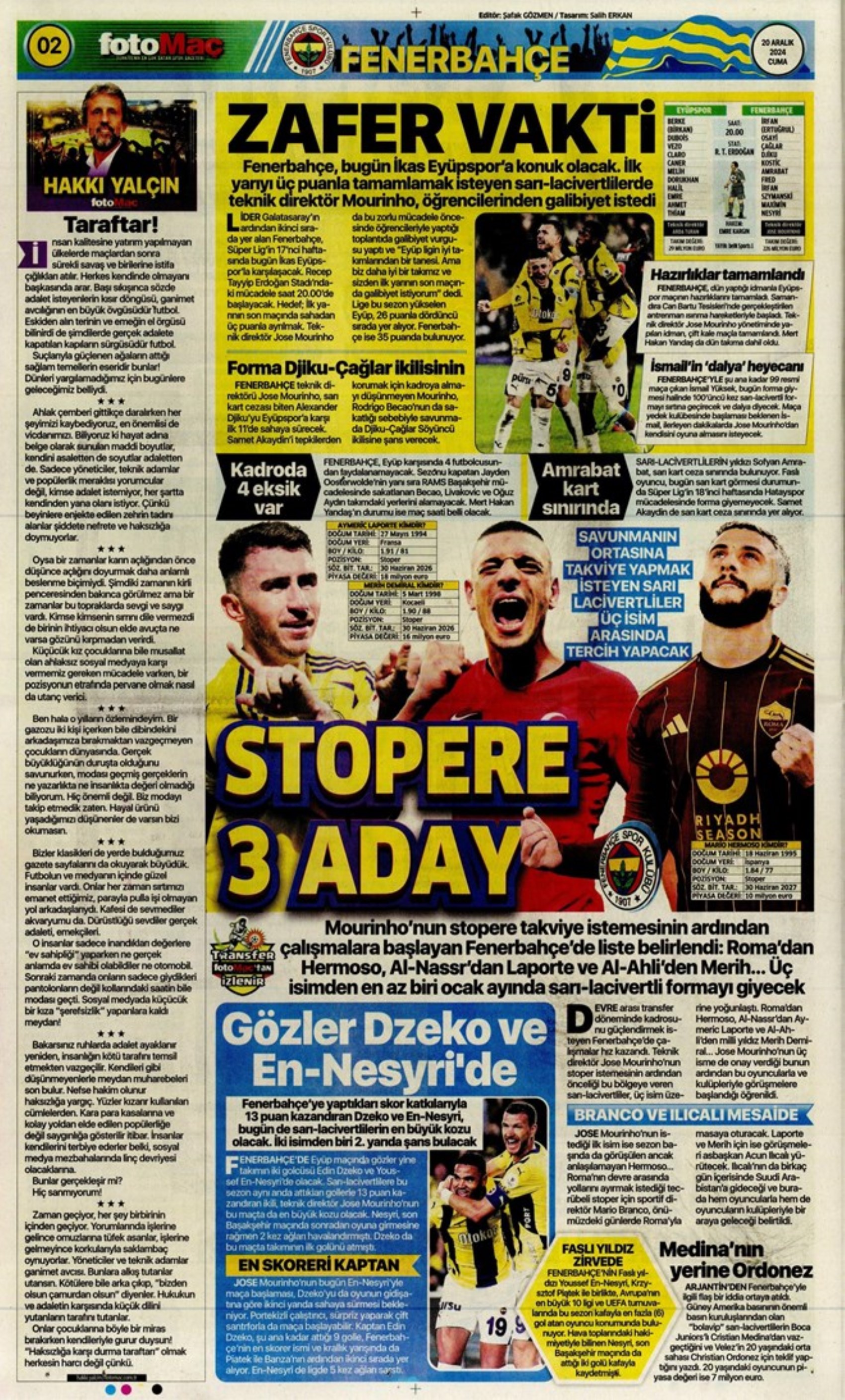 Talisca è fatta? Il Fenerbahçe vola in Arabia: crisi Dybala al Galatasaray: i titoli sportivi del 20 dicembre 2024