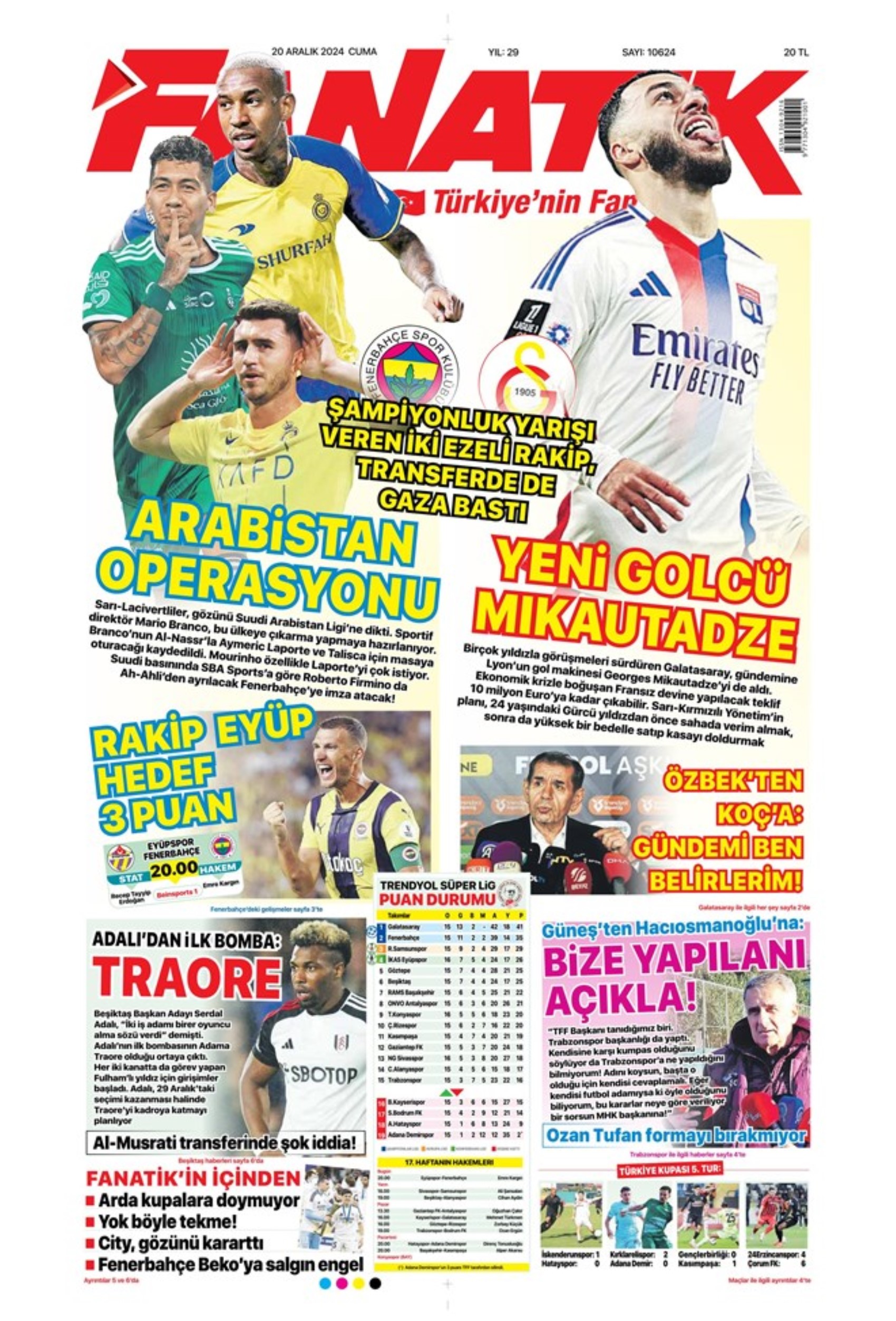 Talisca è fatta? Il Fenerbahçe vola in Arabia: crisi Dybala al Galatasaray: i titoli sportivi del 20 dicembre 2024