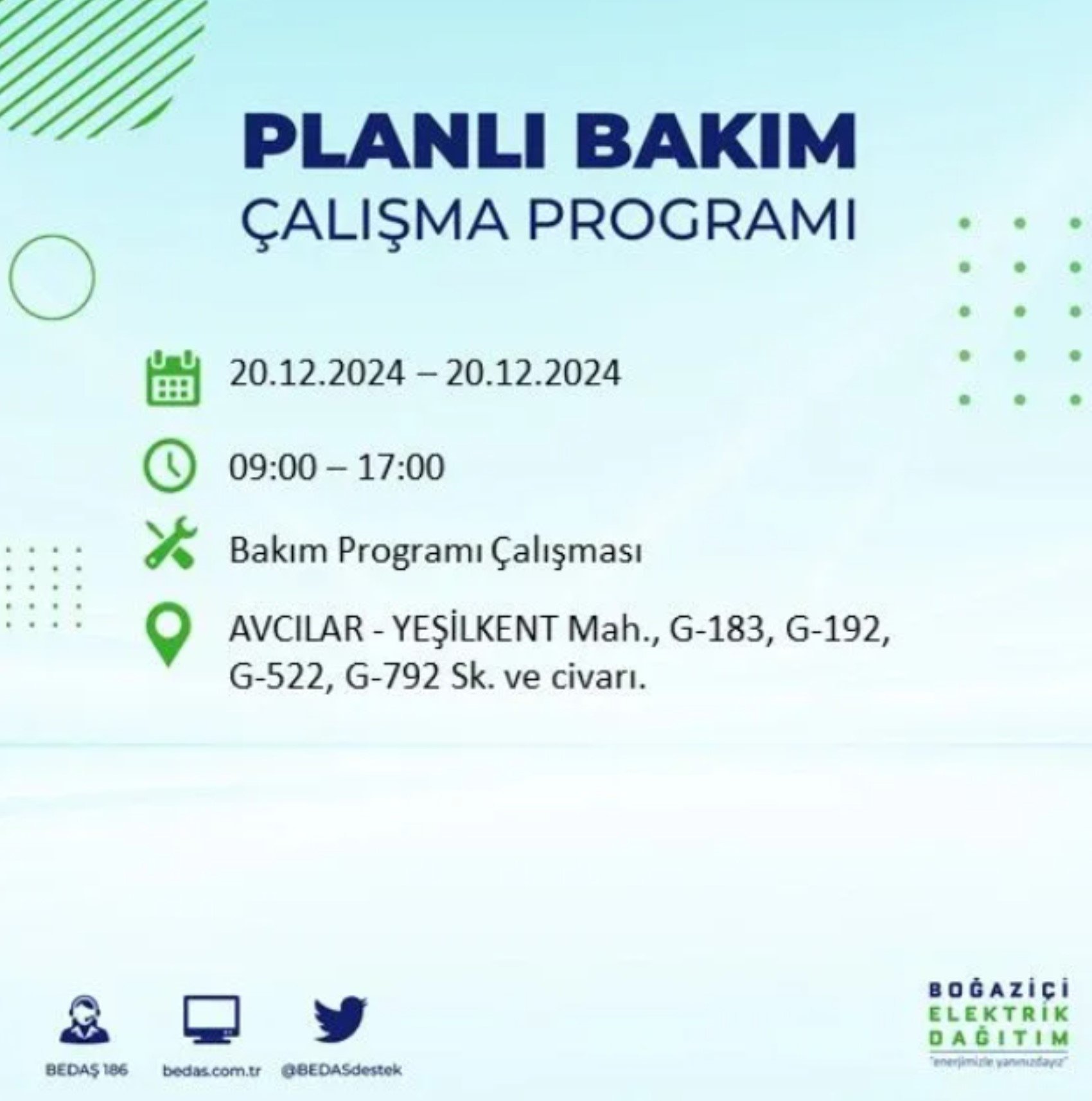 BEDAŞ açıkladı... İstanbul'da elektrik kesintisi: 20 Aralık'ta hangi mahalleler etkilenecek?