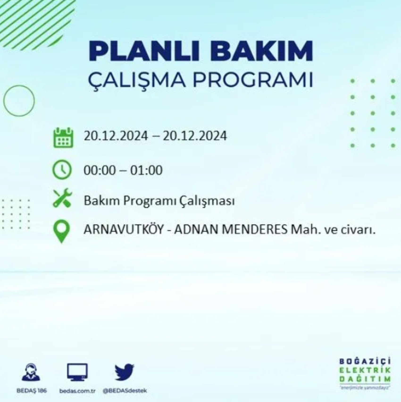 BEDAŞ açıkladı... İstanbul'da elektrik kesintisi: 20 Aralık'ta hangi mahalleler etkilenecek?