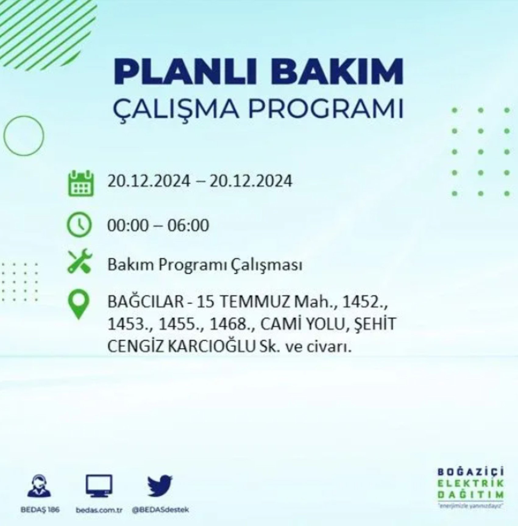 BEDAŞ açıkladı... İstanbul'da elektrik kesintisi: 20 Aralık'ta hangi mahalleler etkilenecek?