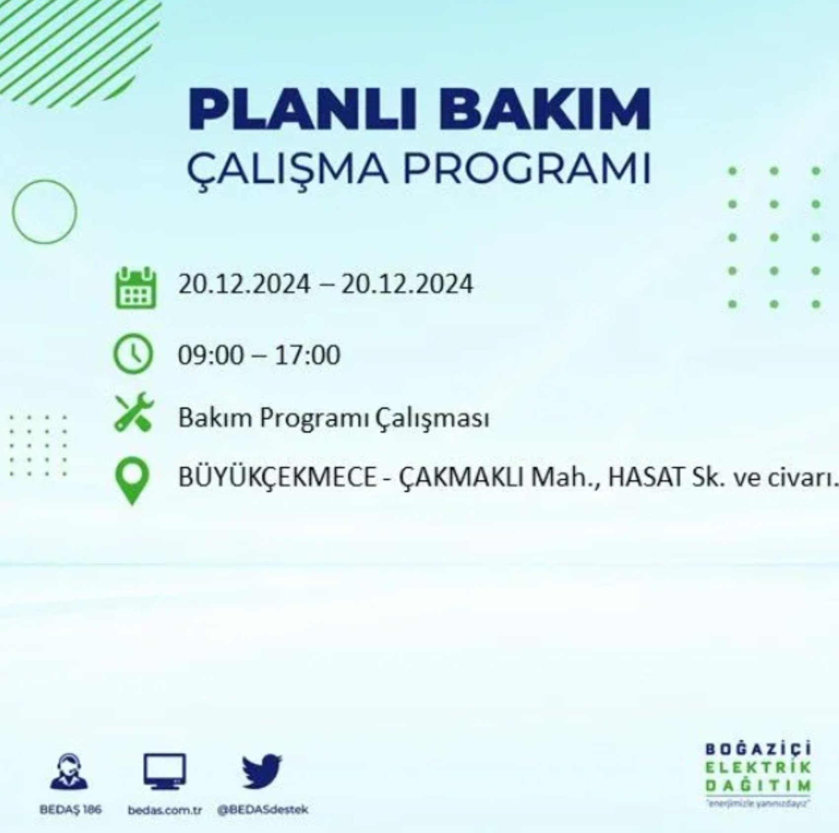 BEDAŞ açıkladı... İstanbul'da elektrik kesintisi: 20 Aralık'ta hangi mahalleler etkilenecek?