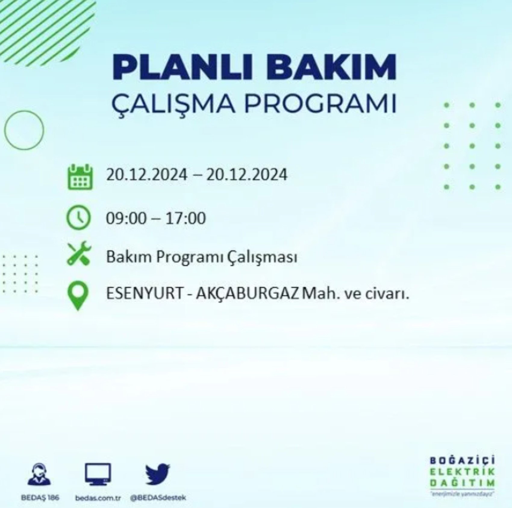 BEDAŞ açıkladı... İstanbul'da elektrik kesintisi: 20 Aralık'ta hangi mahalleler etkilenecek?