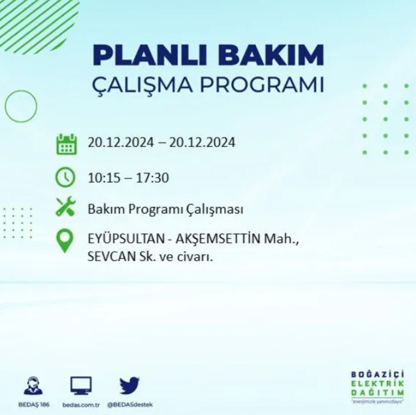 BEDAŞ açıkladı... İstanbul'da elektrik kesintisi: 20 Aralık'ta hangi mahalleler etkilenecek?