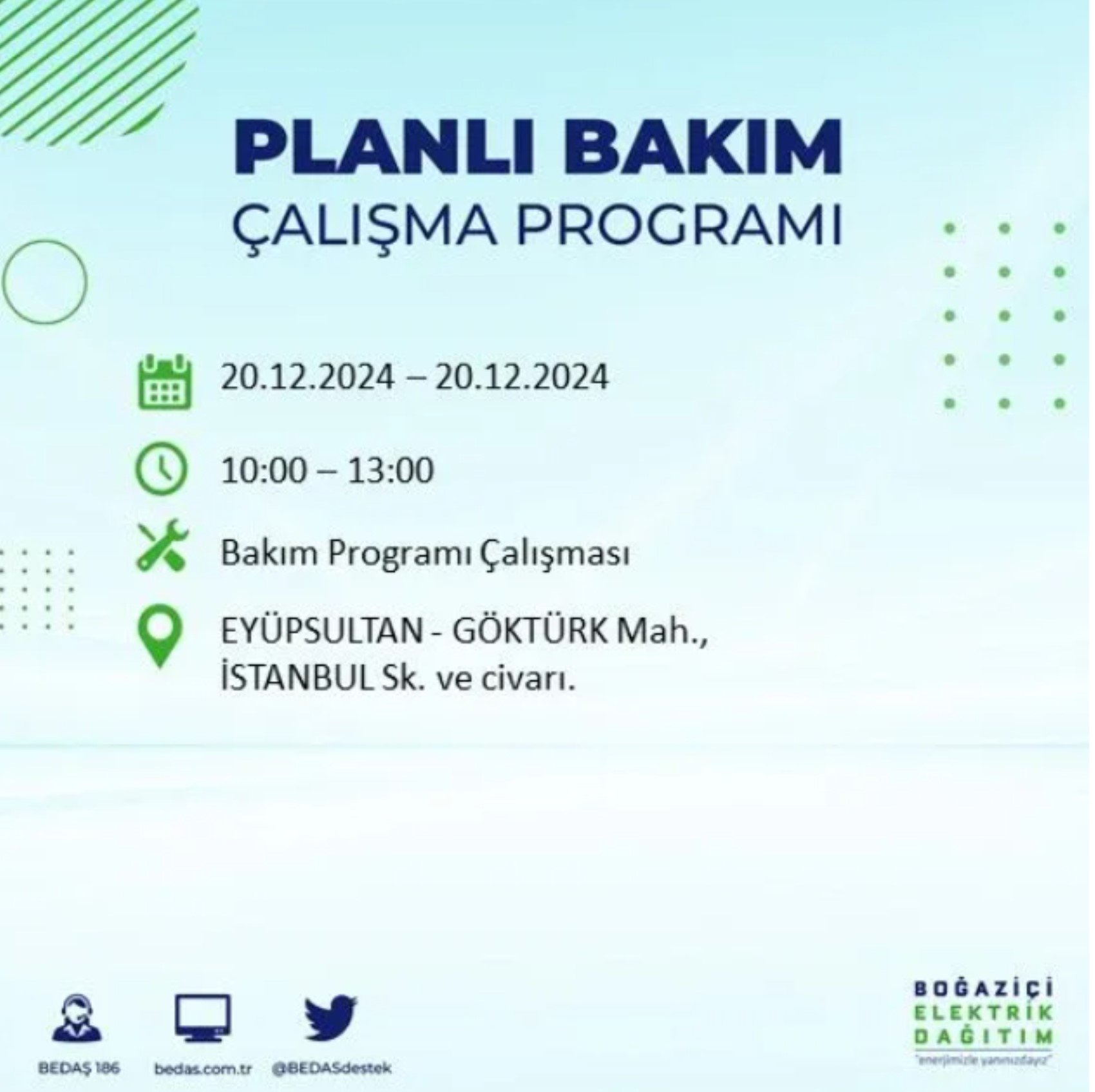 BEDAŞ açıkladı... İstanbul'da elektrik kesintisi: 20 Aralık'ta hangi mahalleler etkilenecek?