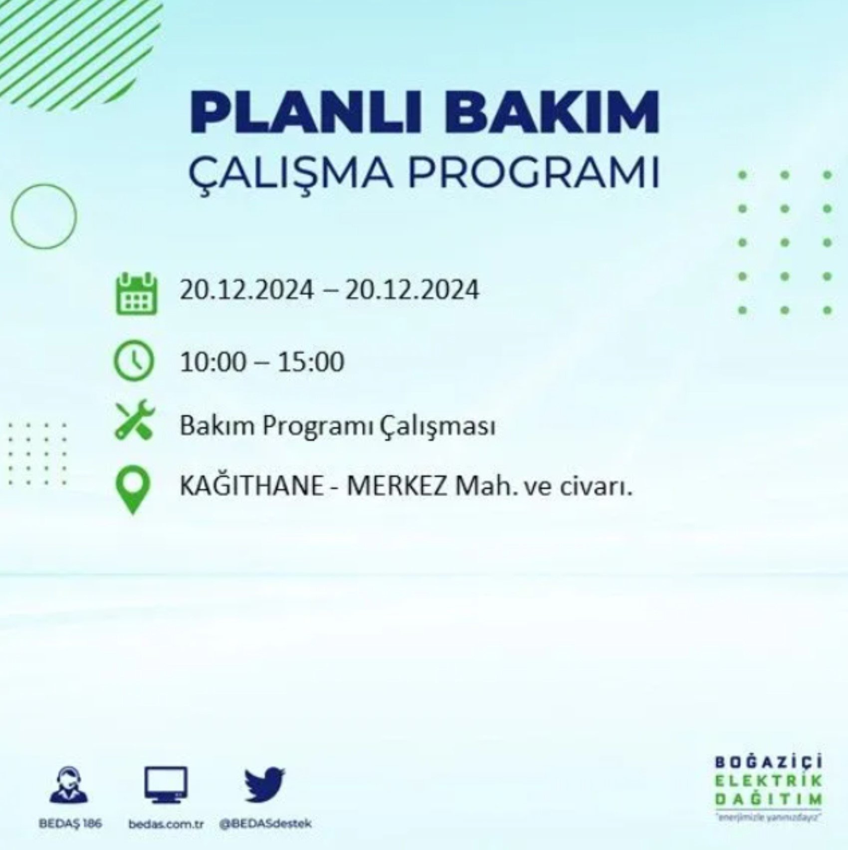 BEDAŞ açıkladı... İstanbul'da elektrik kesintisi: 20 Aralık'ta hangi mahalleler etkilenecek?