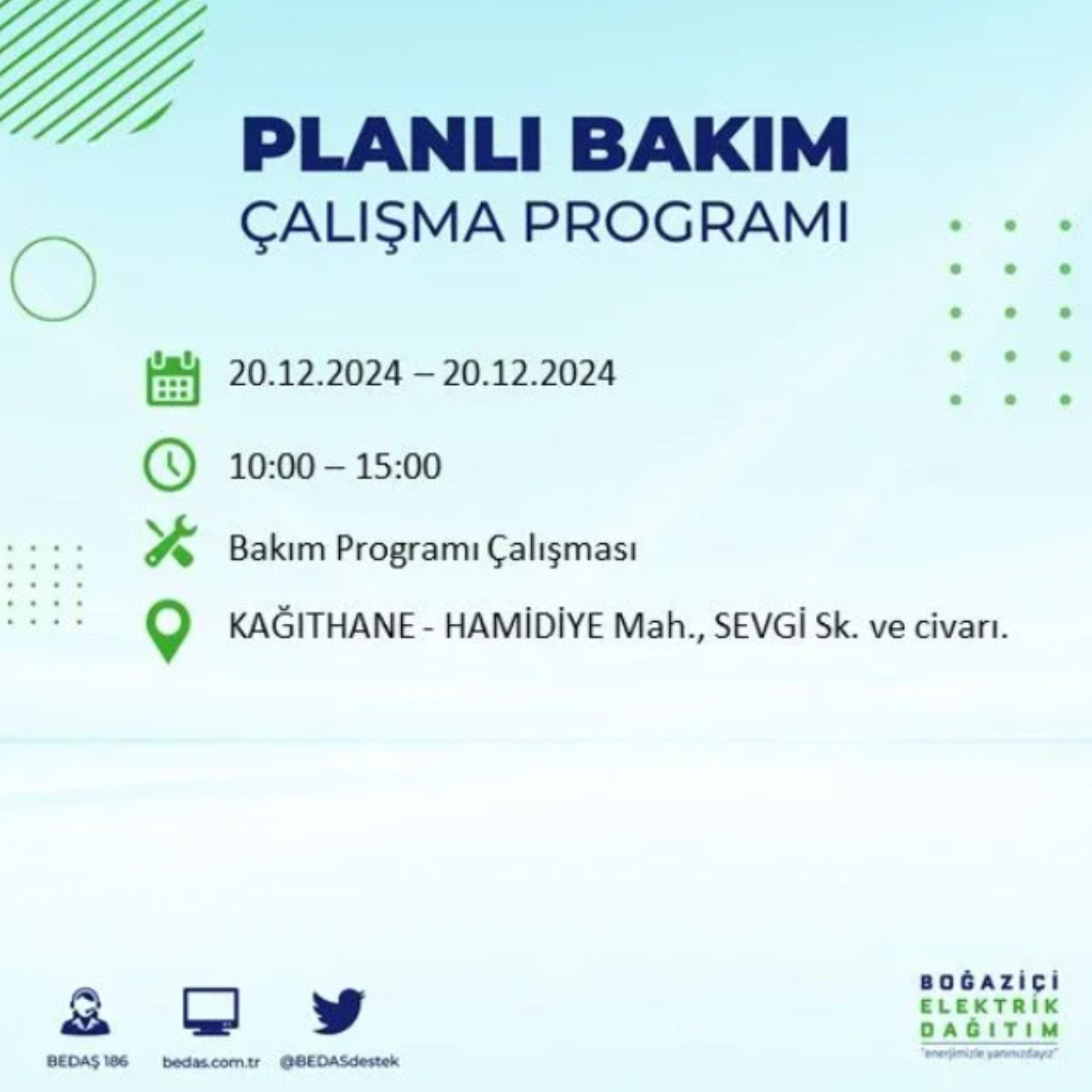 BEDAŞ açıkladı... İstanbul'da elektrik kesintisi: 20 Aralık'ta hangi mahalleler etkilenecek?