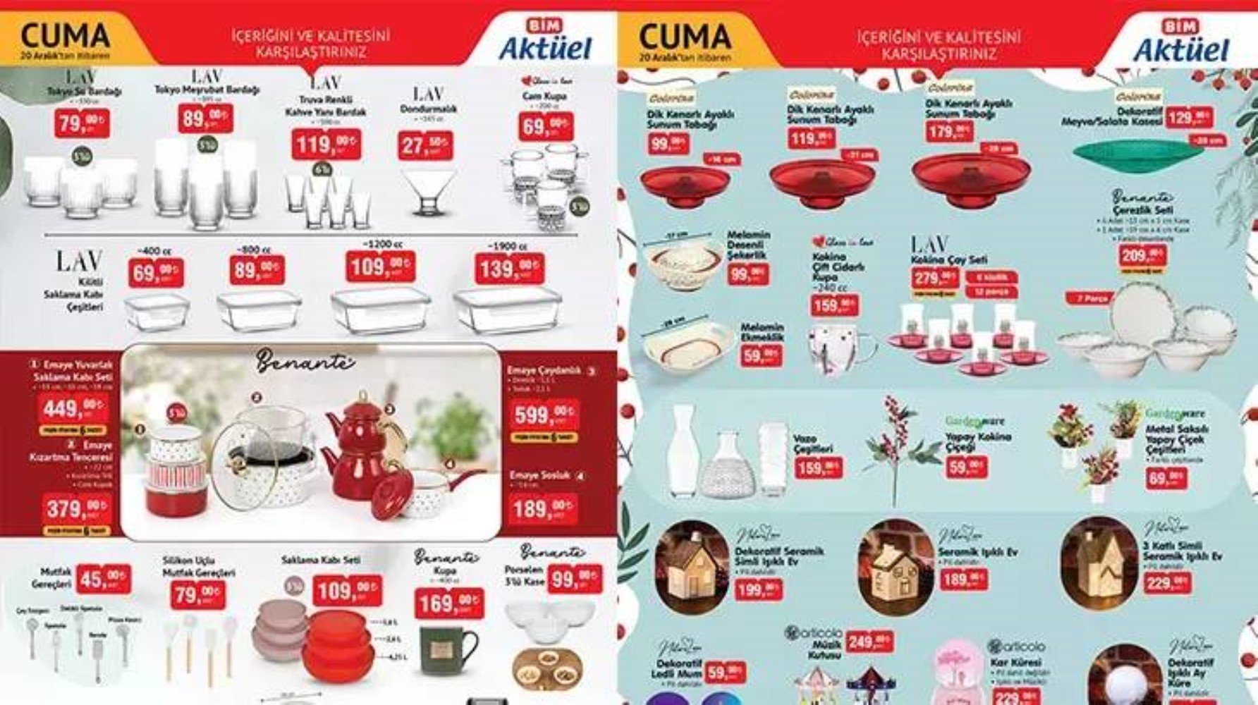 BİM 20 Aralık Cuma günü aktüel kataloğu yayınlandı! Bim'de bu hafta cuma neler var? Hangi ürünler geliyor?