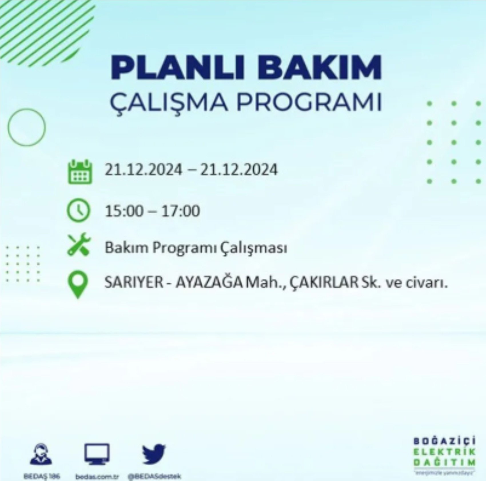 BEDAŞ açıkladı... İstanbul'da elektrik kesintisi: 21 Aralık'ta hangi mahalleler etkilenecek?