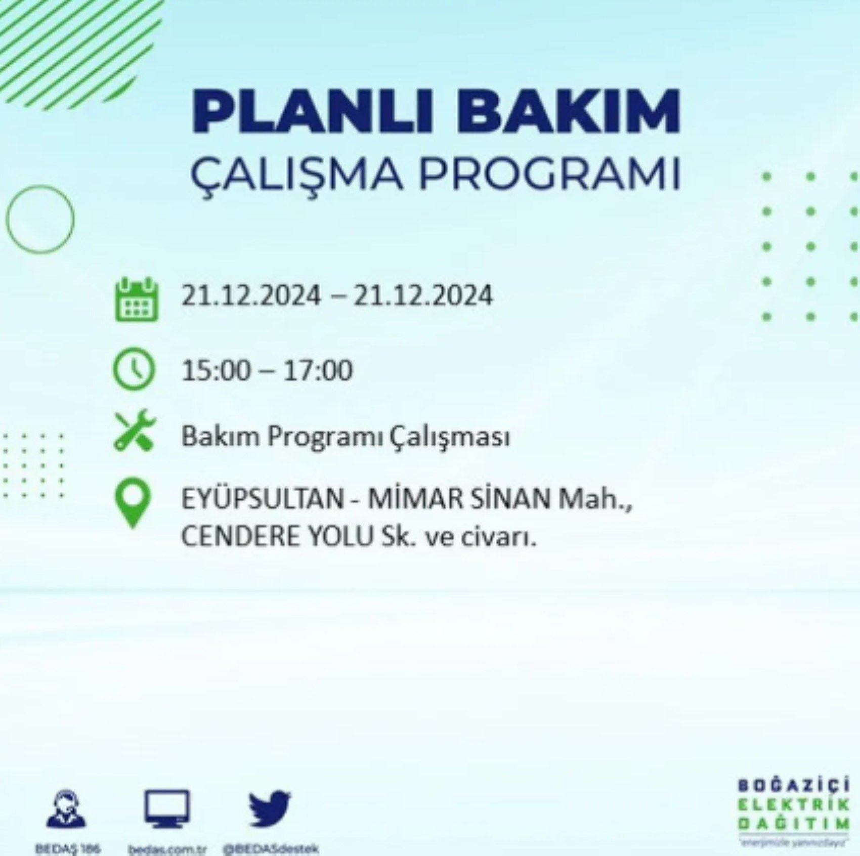 BEDAŞ açıkladı... İstanbul'da elektrik kesintisi: 21 Aralık'ta hangi mahalleler etkilenecek?