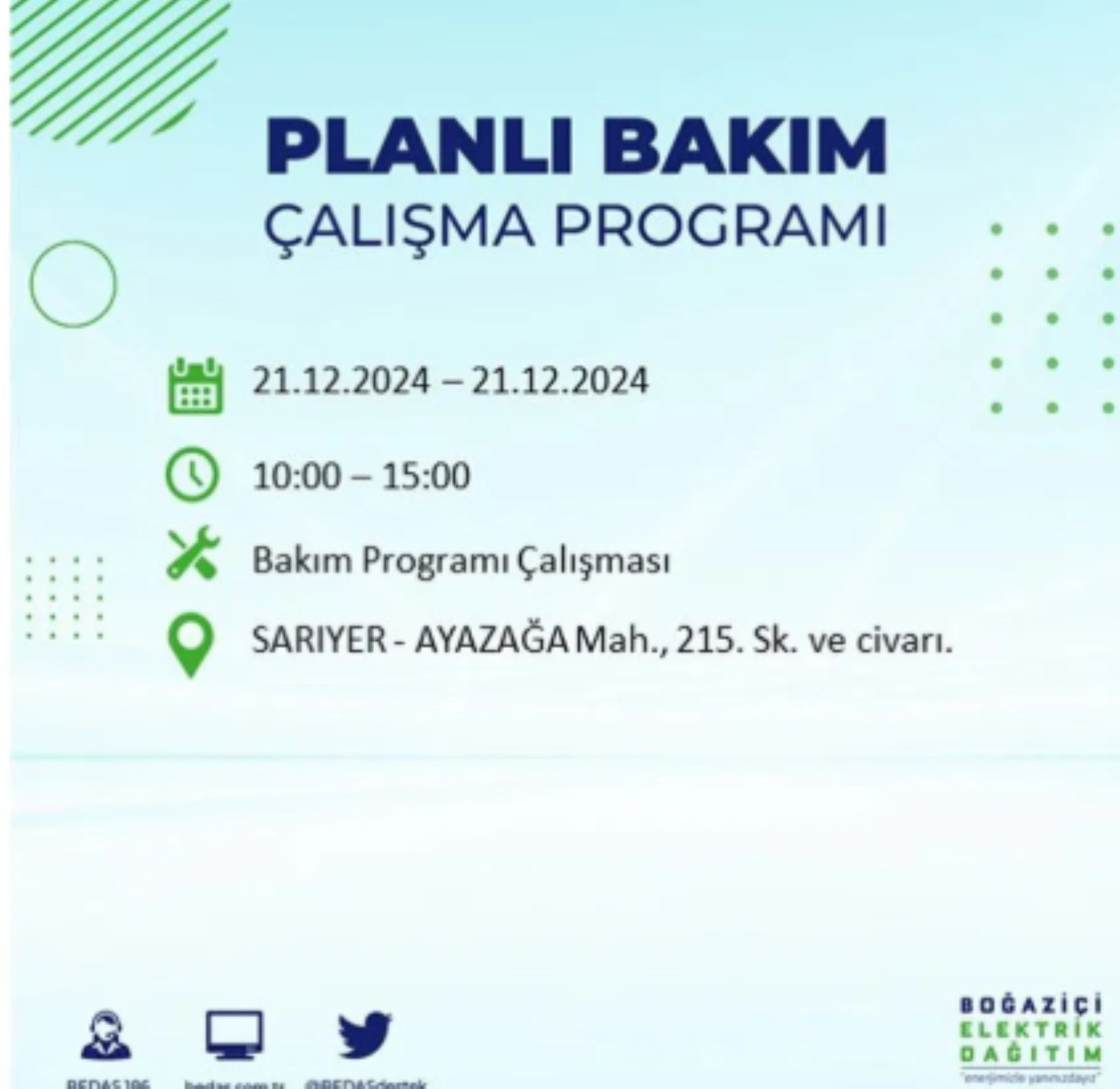 BEDAŞ açıkladı... İstanbul'da elektrik kesintisi: 21 Aralık'ta hangi mahalleler etkilenecek?