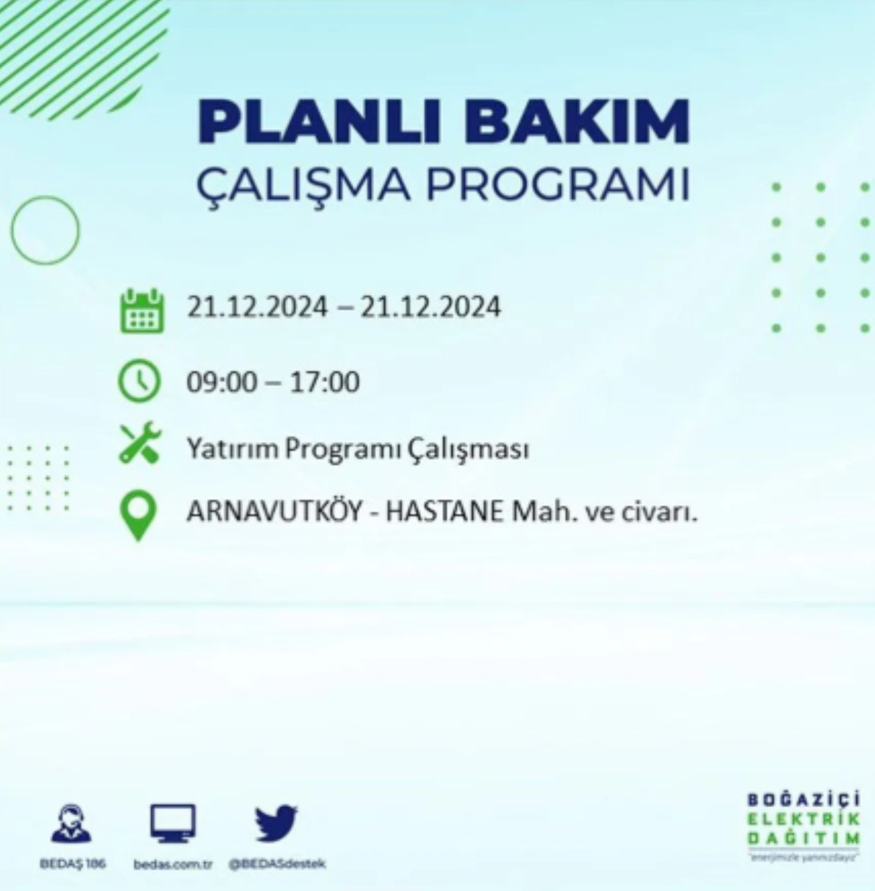 BEDAŞ açıkladı... İstanbul'da elektrik kesintisi: 21 Aralık'ta hangi mahalleler etkilenecek?