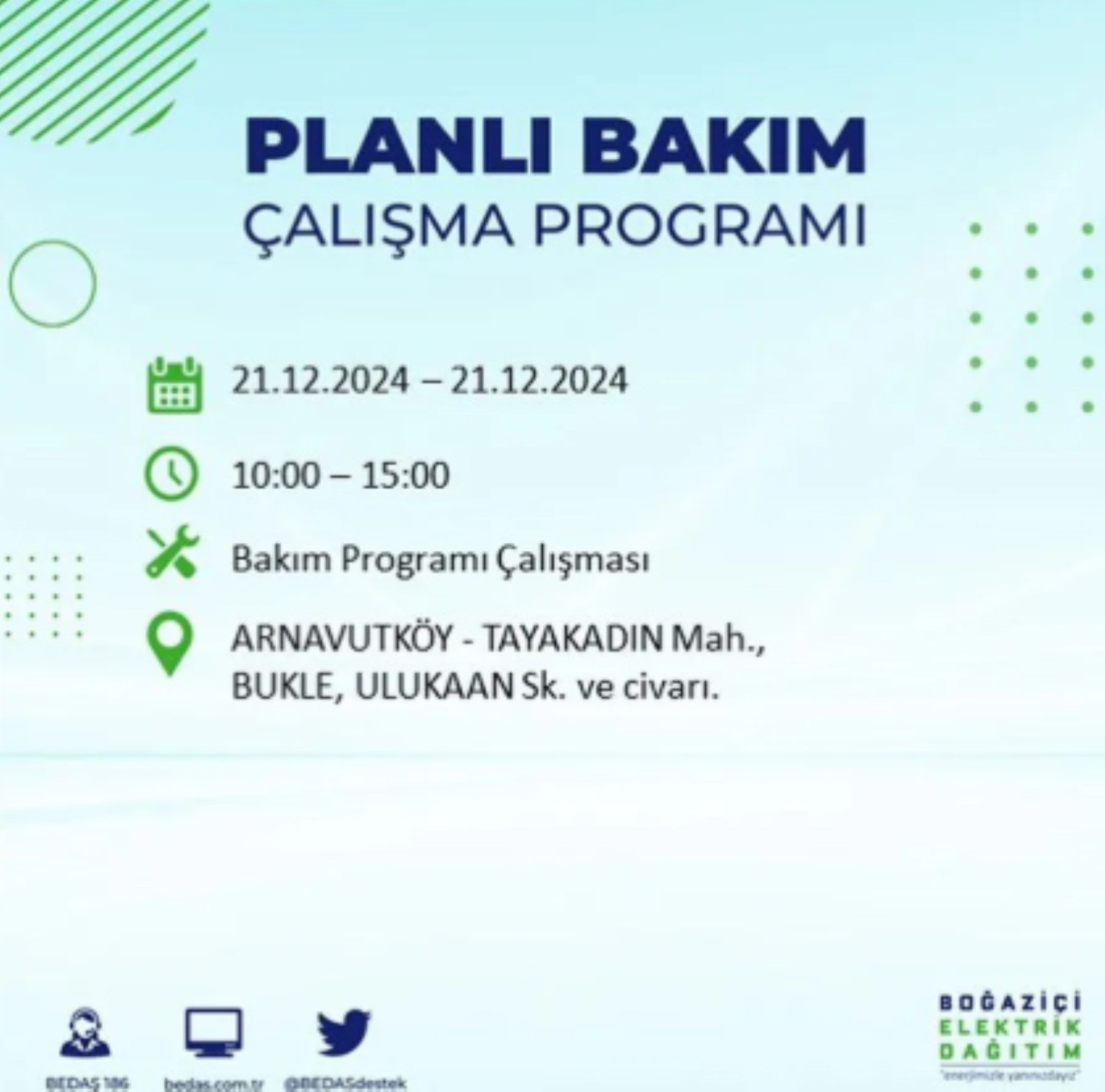 BEDAŞ açıkladı... İstanbul'da elektrik kesintisi: 21 Aralık'ta hangi mahalleler etkilenecek?