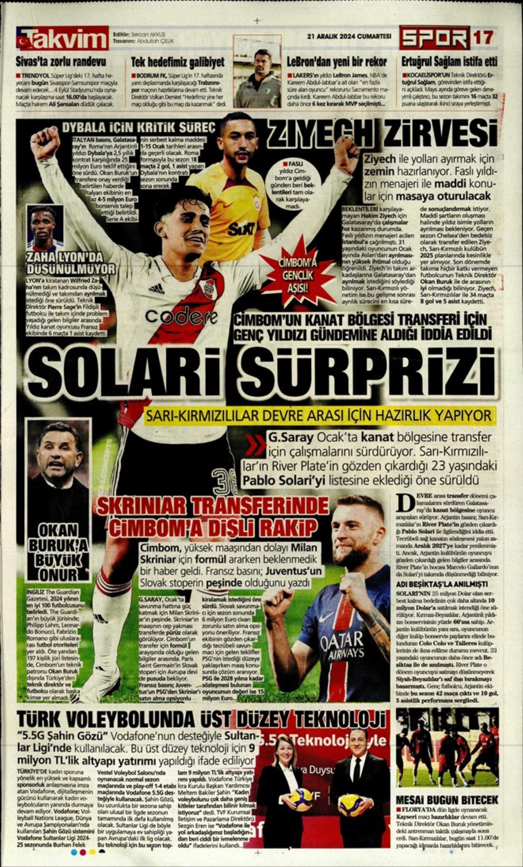 Fenerbahçe ağır yaralı, Galatasaray'da Skriniar ve Dybala gündemi: İşte sporun manşetleri