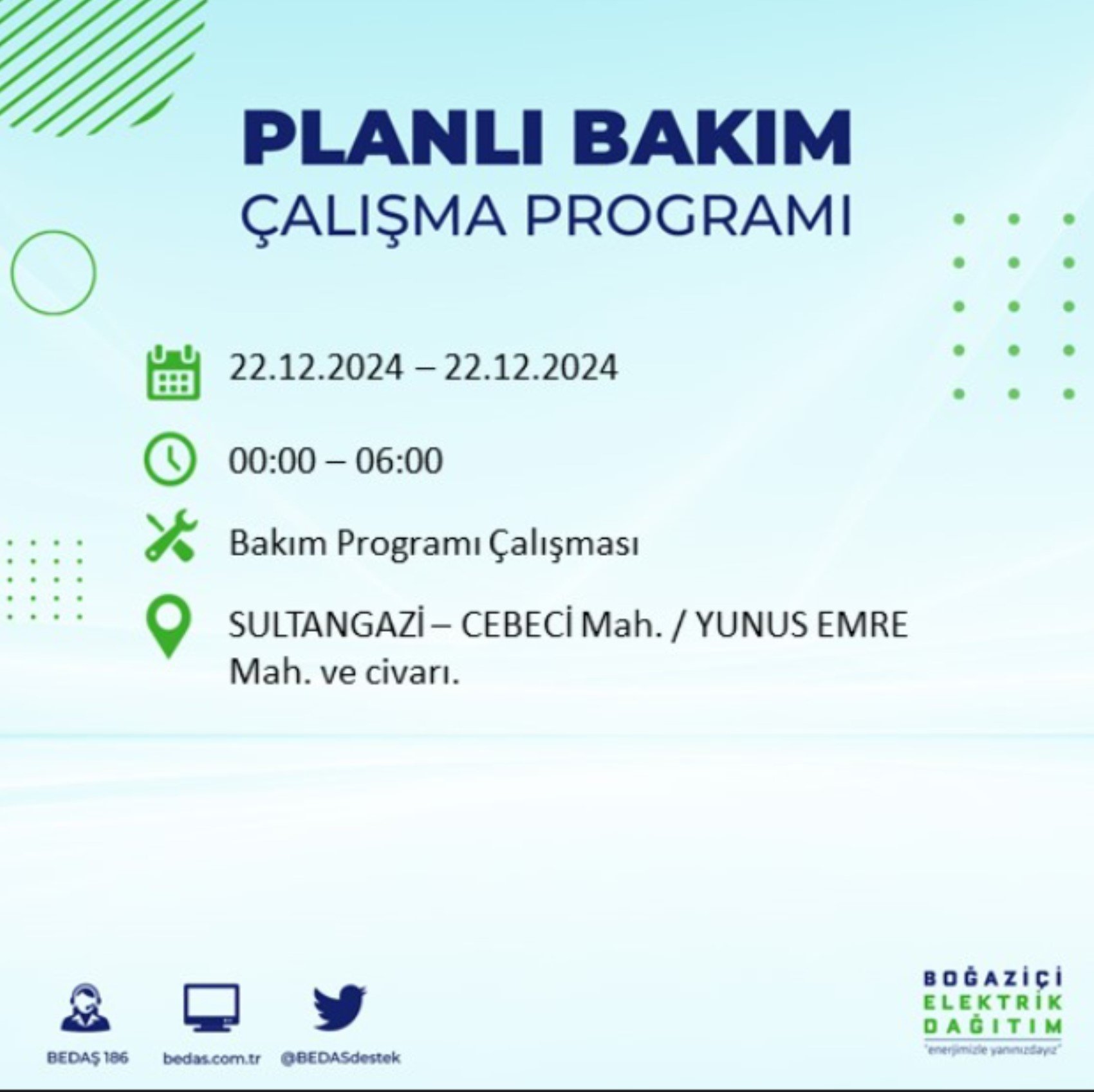 BEDAŞ açıkladı... İstanbul'da elektrik kesintisi: 22 Aralık'ta hangi mahalleler etkilenecek?