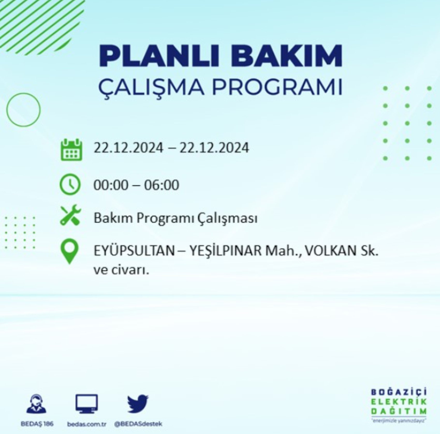 BEDAŞ açıkladı... İstanbul'da elektrik kesintisi: 22 Aralık'ta hangi mahalleler etkilenecek?