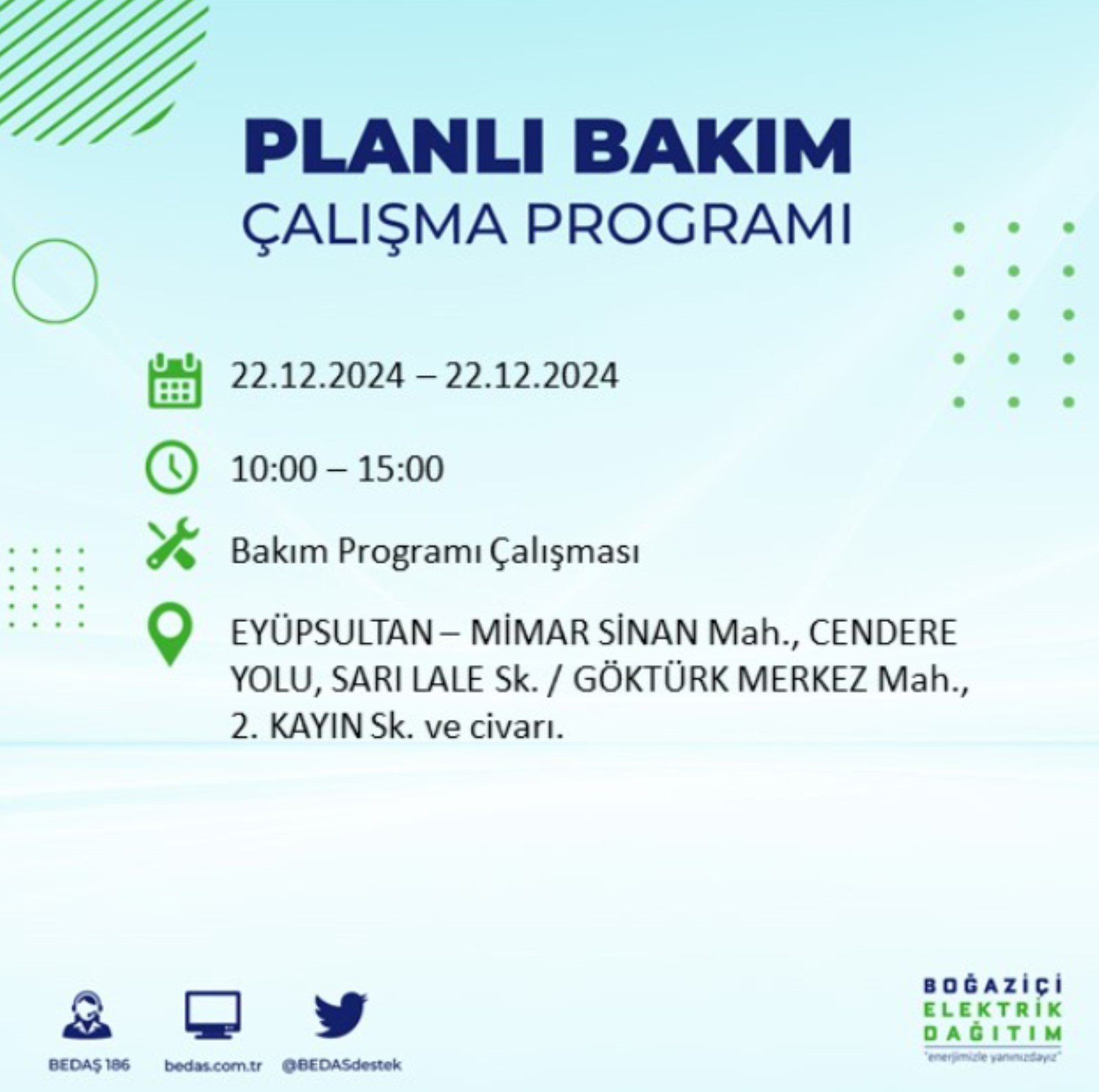 BEDAŞ açıkladı... İstanbul'da elektrik kesintisi: 22 Aralık'ta hangi mahalleler etkilenecek?