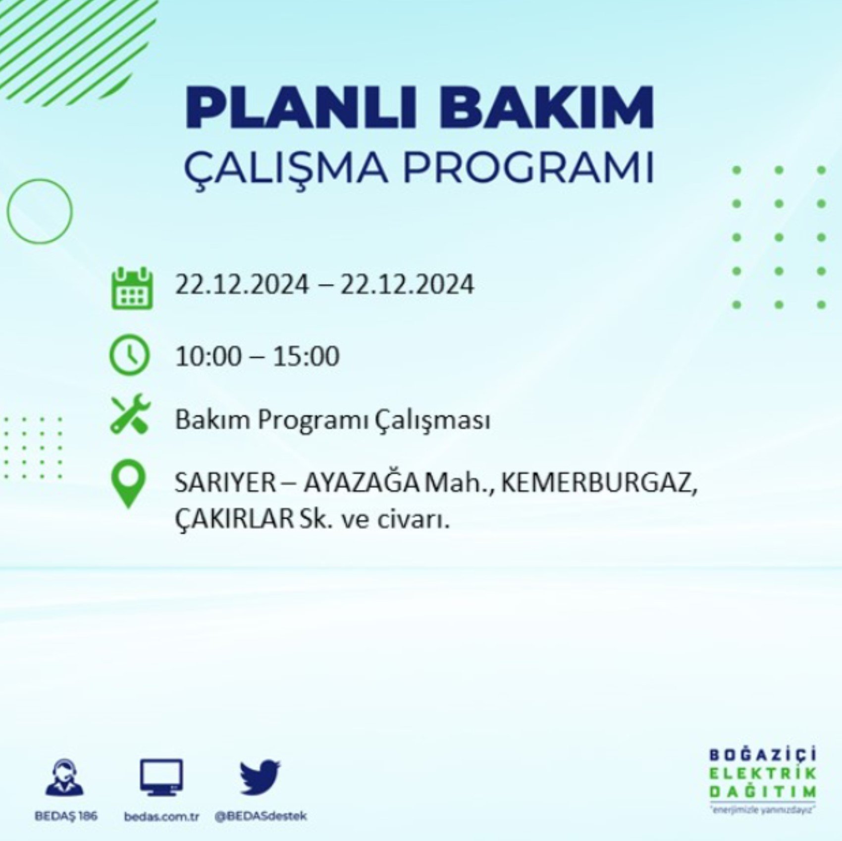 BEDAŞ açıkladı... İstanbul'da elektrik kesintisi: 22 Aralık'ta hangi mahalleler etkilenecek?