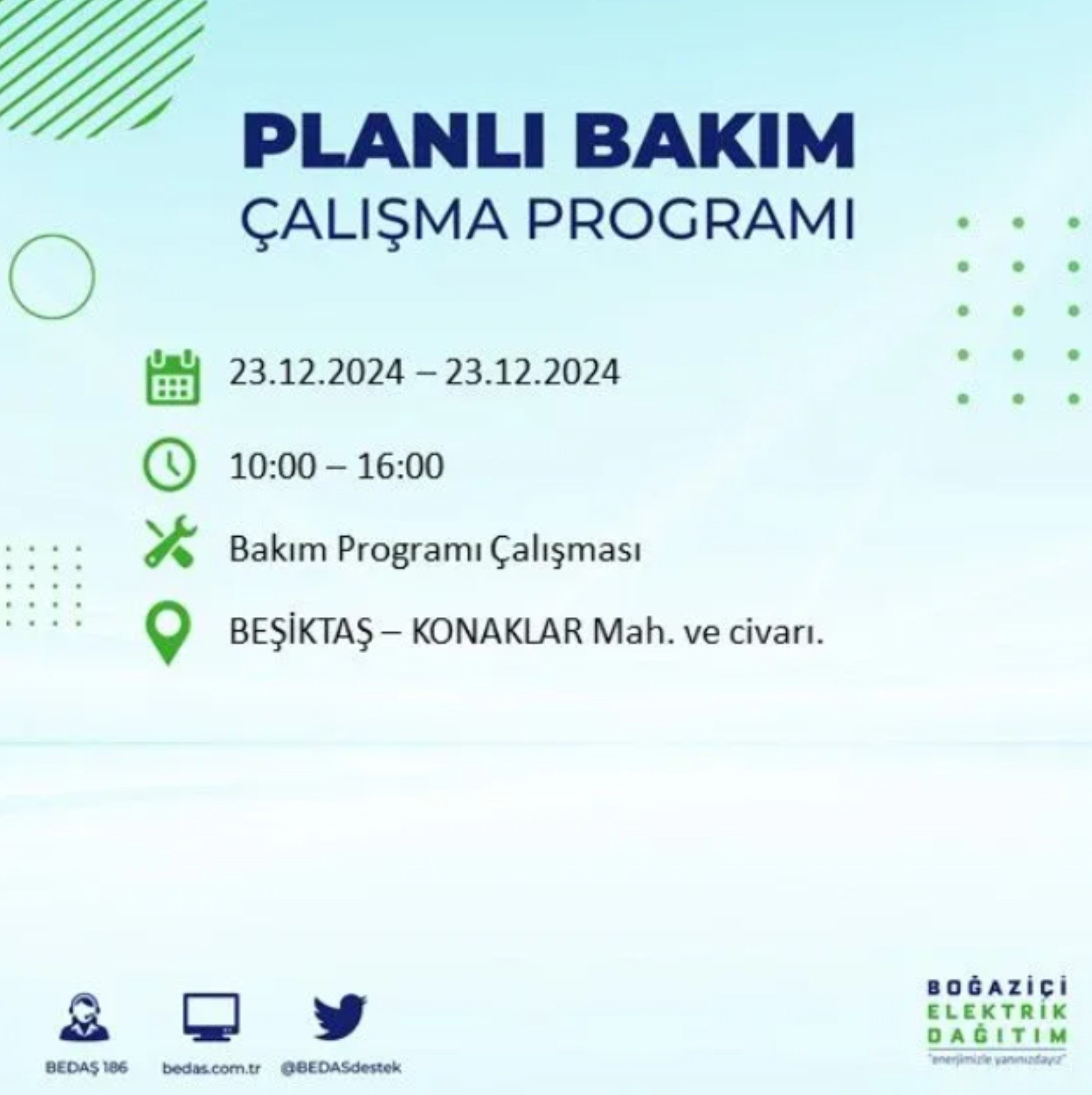 BEDAŞ açıkladı... İstanbul'da elektrik kesintisi: 23 Aralık'ta hangi mahalleler etkilenecek?