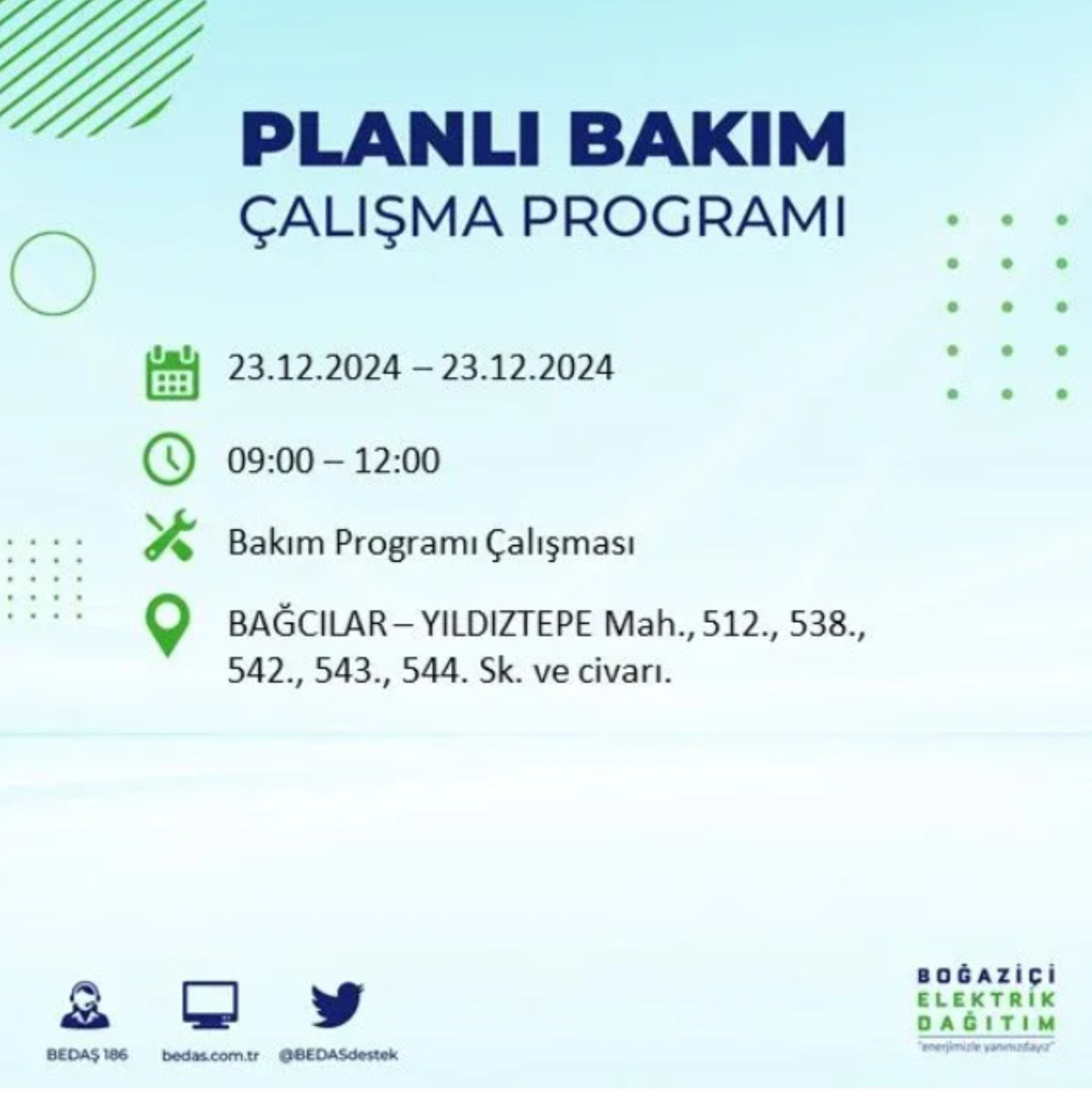 BEDAŞ açıkladı... İstanbul'da elektrik kesintisi: 23 Aralık'ta hangi mahalleler etkilenecek?