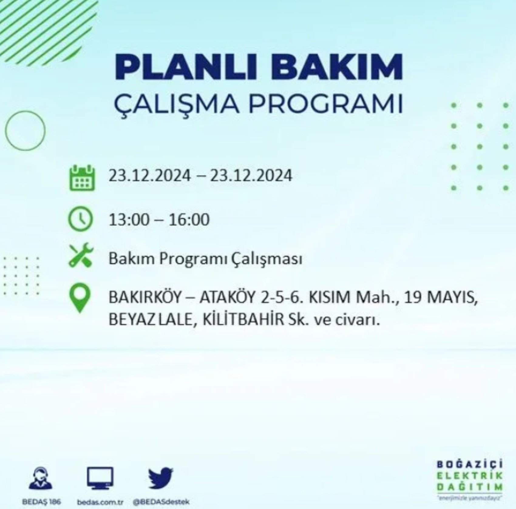 BEDAŞ açıkladı... İstanbul'da elektrik kesintisi: 23 Aralık'ta hangi mahalleler etkilenecek?