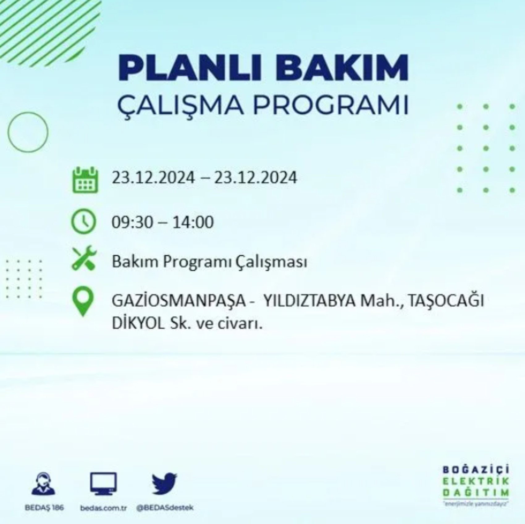 BEDAŞ açıkladı... İstanbul'da elektrik kesintisi: 23 Aralık'ta hangi mahalleler etkilenecek?