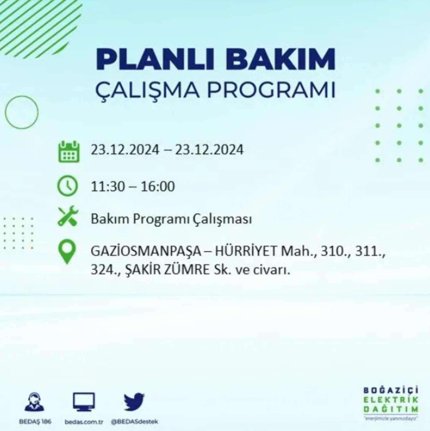 BEDAŞ açıkladı... İstanbul'da elektrik kesintisi: 23 Aralık'ta hangi mahalleler etkilenecek?