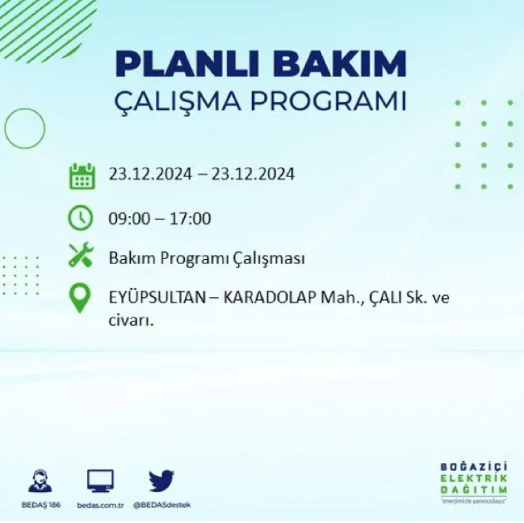 BEDAŞ açıkladı... İstanbul'da elektrik kesintisi: 23 Aralık'ta hangi mahalleler etkilenecek?