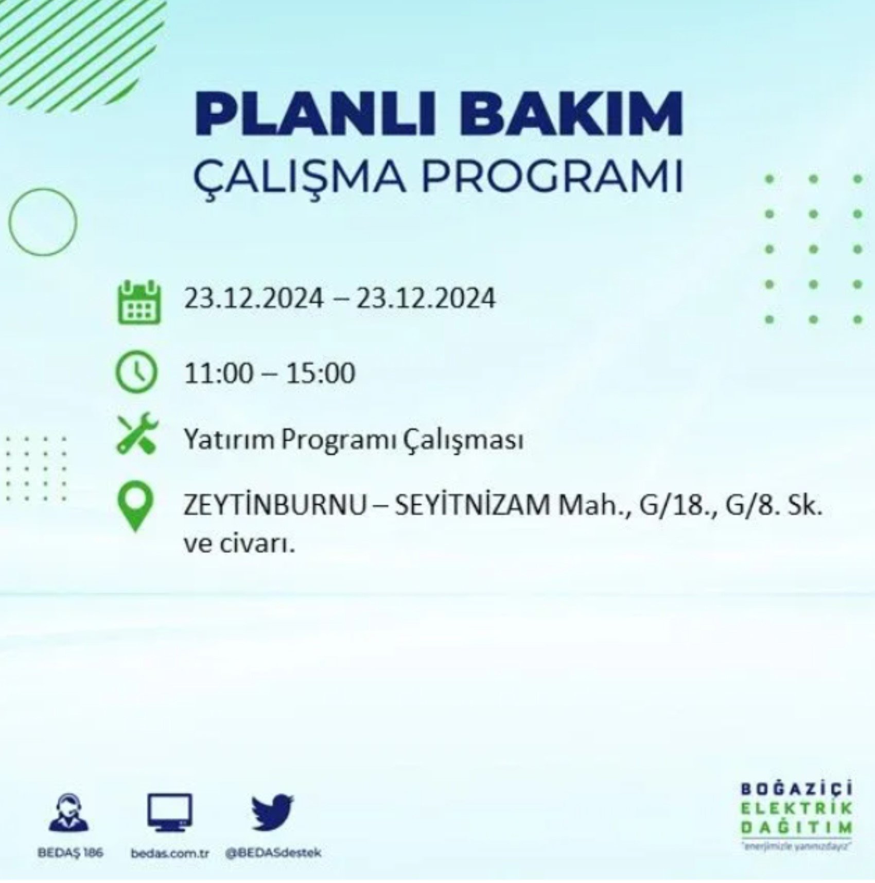 BEDAŞ açıkladı... İstanbul'da elektrik kesintisi: 23 Aralık'ta hangi mahalleler etkilenecek?