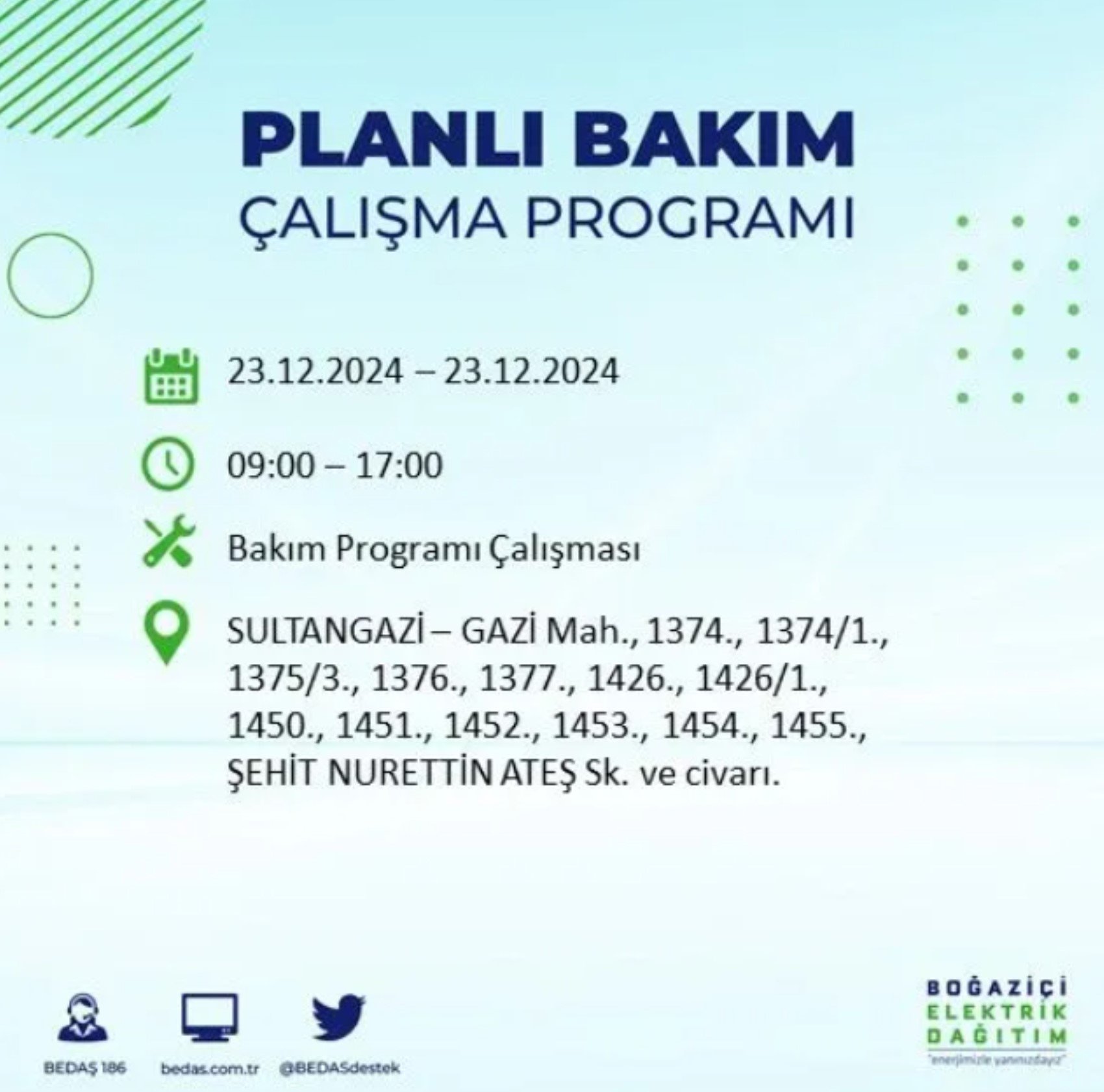 BEDAŞ açıkladı... İstanbul'da elektrik kesintisi: 23 Aralık'ta hangi mahalleler etkilenecek?