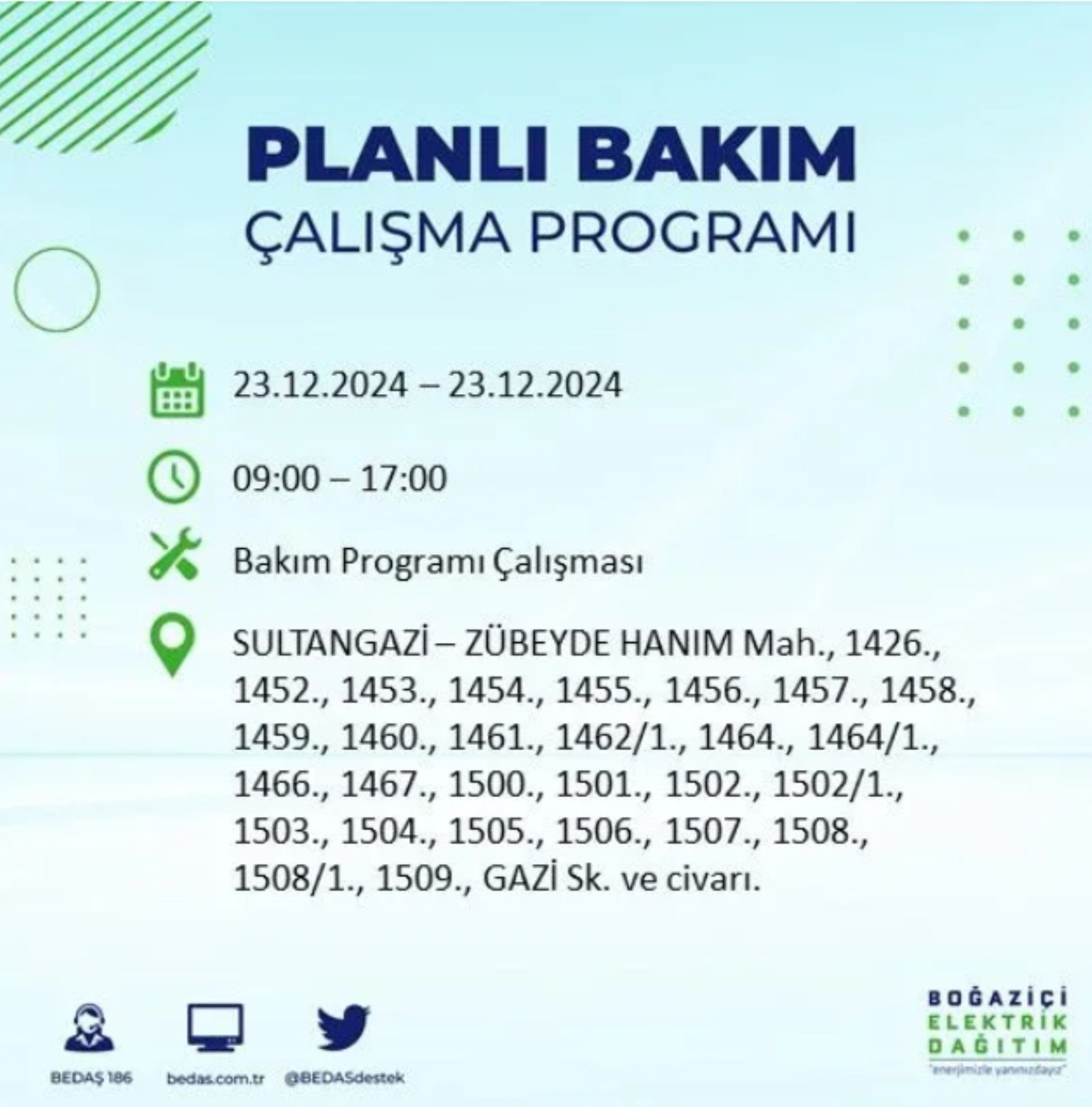 BEDAŞ açıkladı... İstanbul'da elektrik kesintisi: 23 Aralık'ta hangi mahalleler etkilenecek?