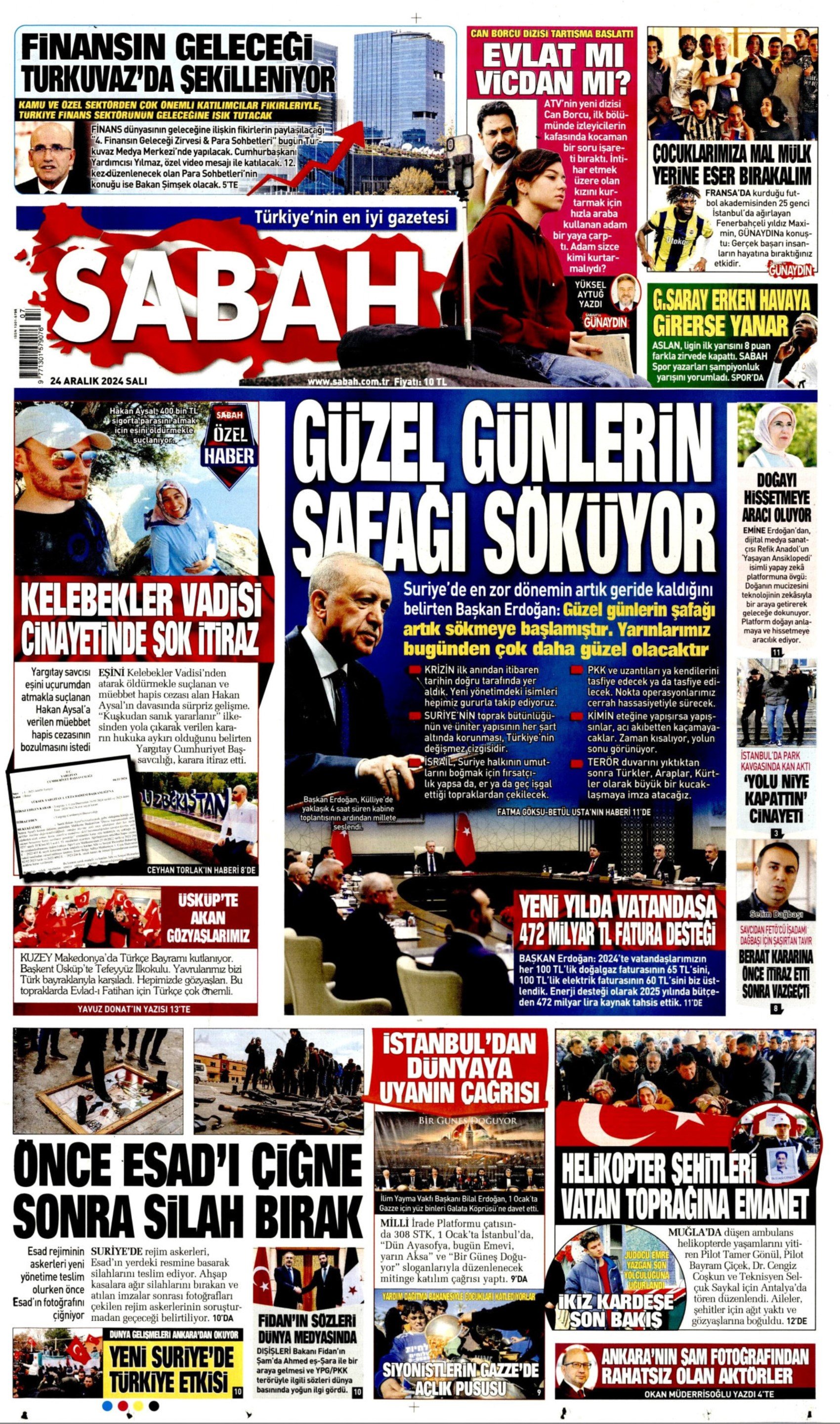 24 Aralık 2024 gazete manşetleri: 'Özal’dan Erdoğan’a bu macera bitmedi', 'Haber kanalında sapık dehşeti', 'Menemen’e kayyım atansın', 'Silkeleme Belgrad Ormanı’na sıçradı'