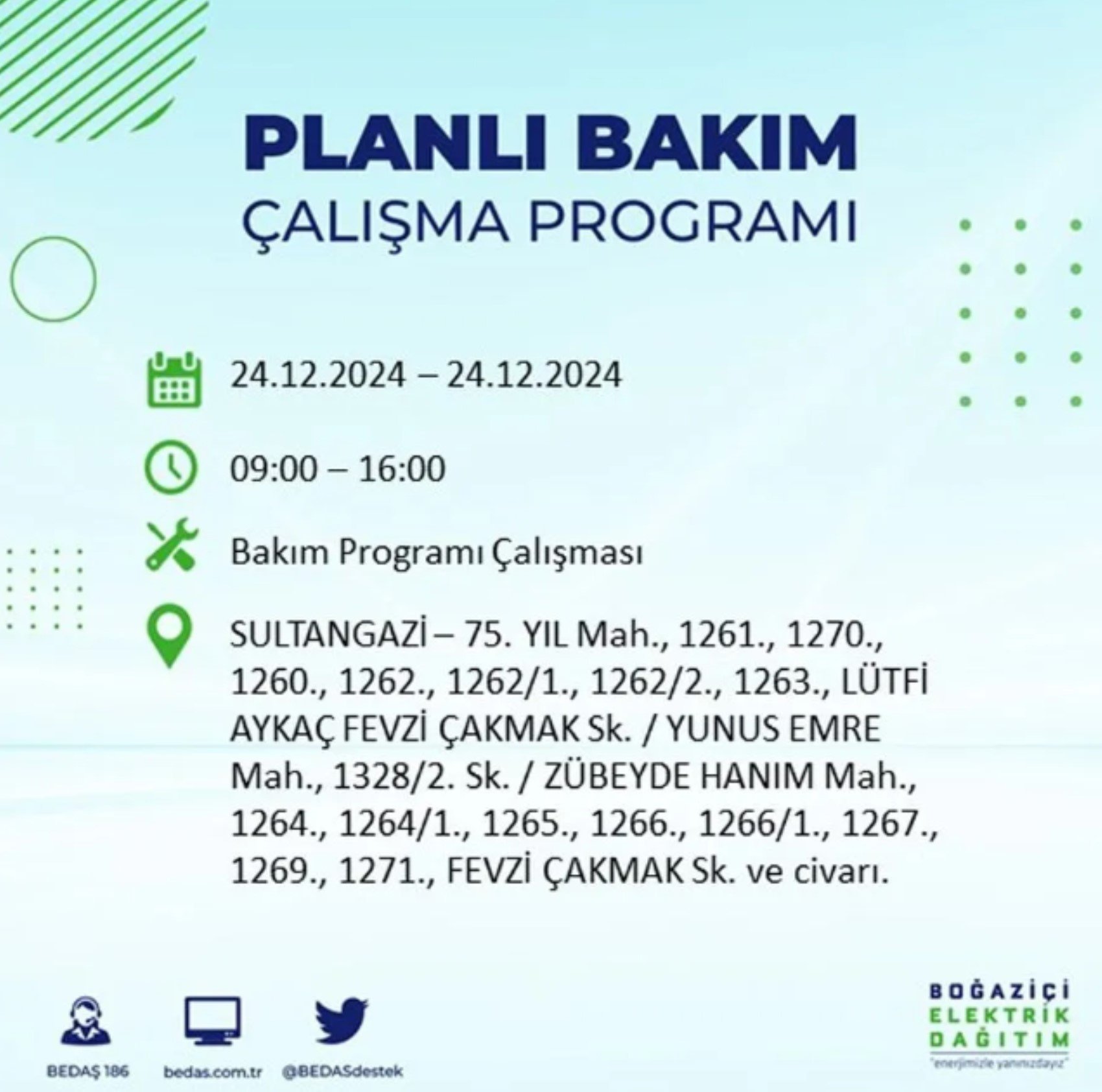 BEDAŞ açıkladı... İstanbul'da elektrik kesintisi: 24 Aralık'ta hangi mahalleler etkilenecek?