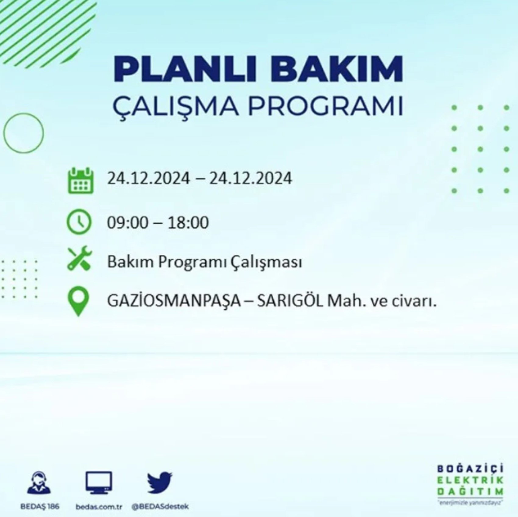 BEDAŞ açıkladı... İstanbul'da elektrik kesintisi: 24 Aralık'ta hangi mahalleler etkilenecek?