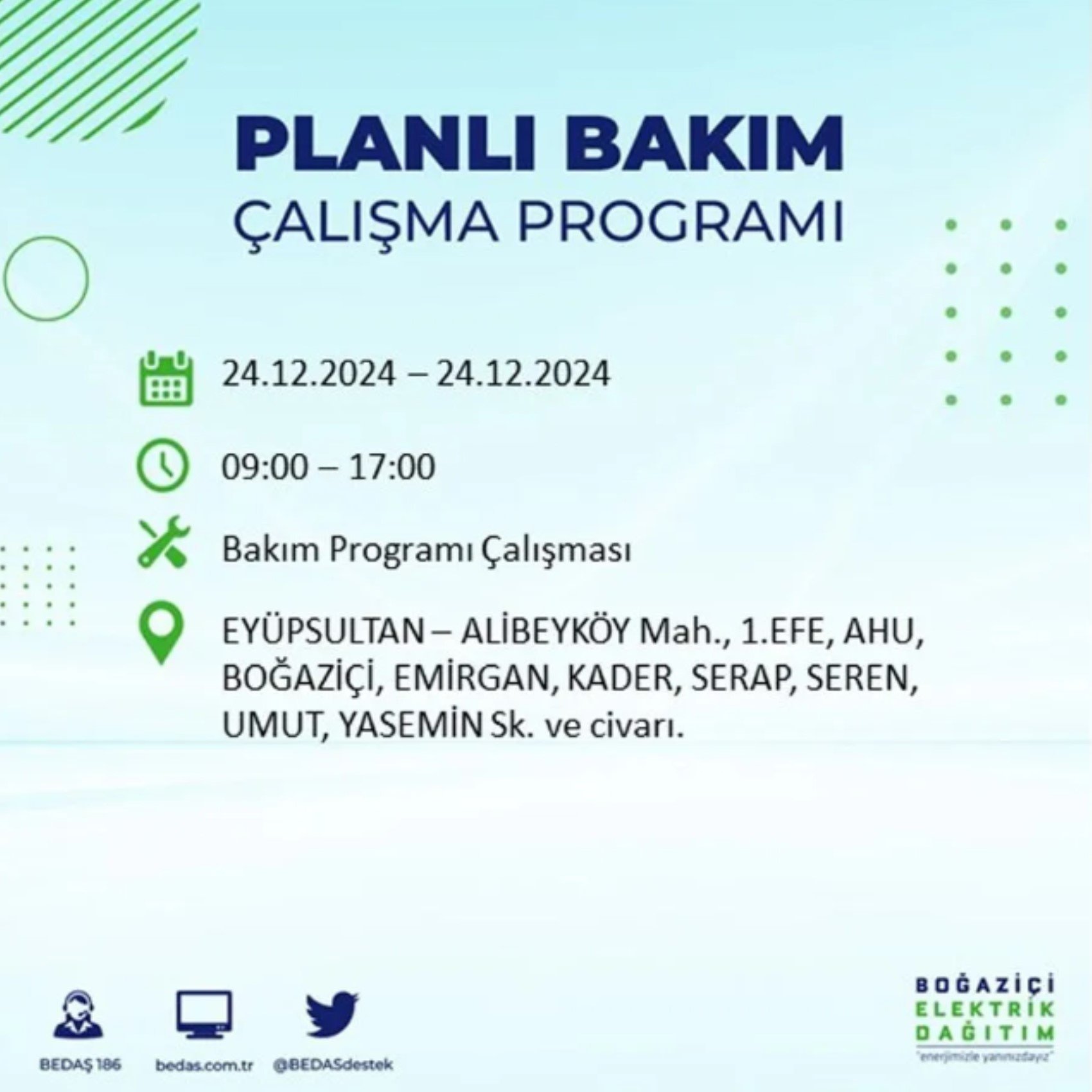 BEDAŞ açıkladı... İstanbul'da elektrik kesintisi: 24 Aralık'ta hangi mahalleler etkilenecek?