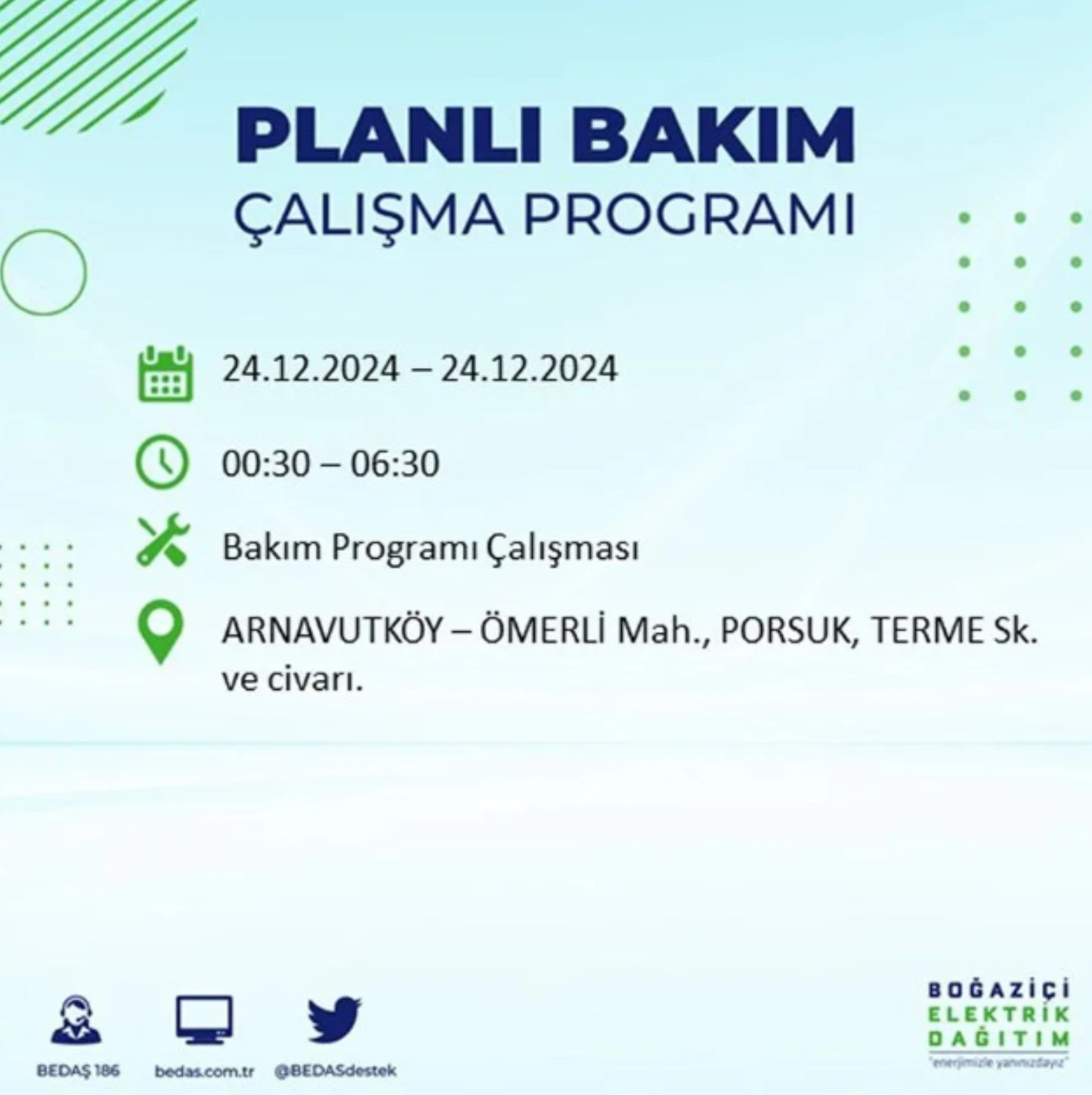 BEDAŞ açıkladı... İstanbul'da elektrik kesintisi: 24 Aralık'ta hangi mahalleler etkilenecek?