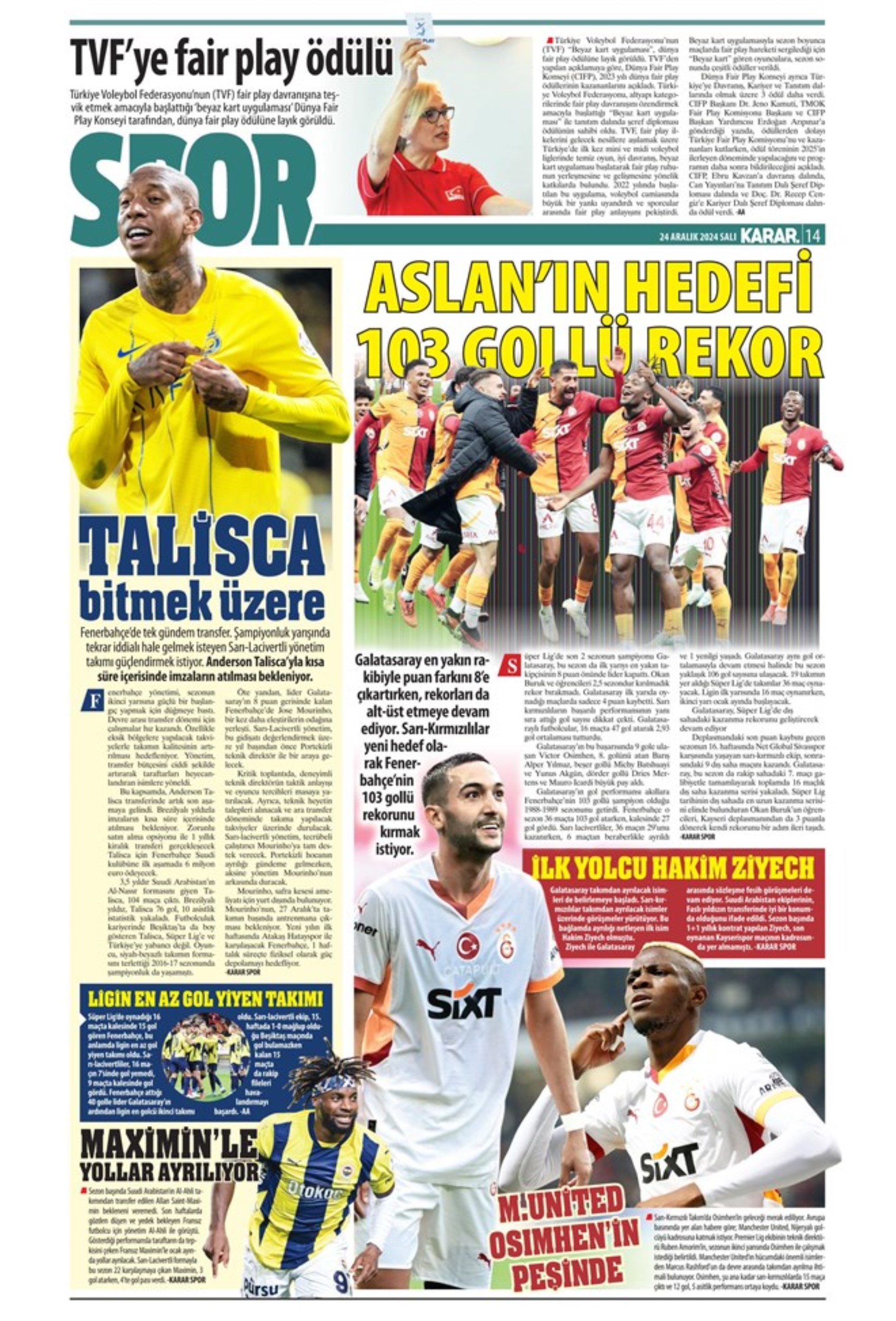 Galatasaray ve Fenerbahçe'de transfer harekatı: İşte sporun manşetleri
