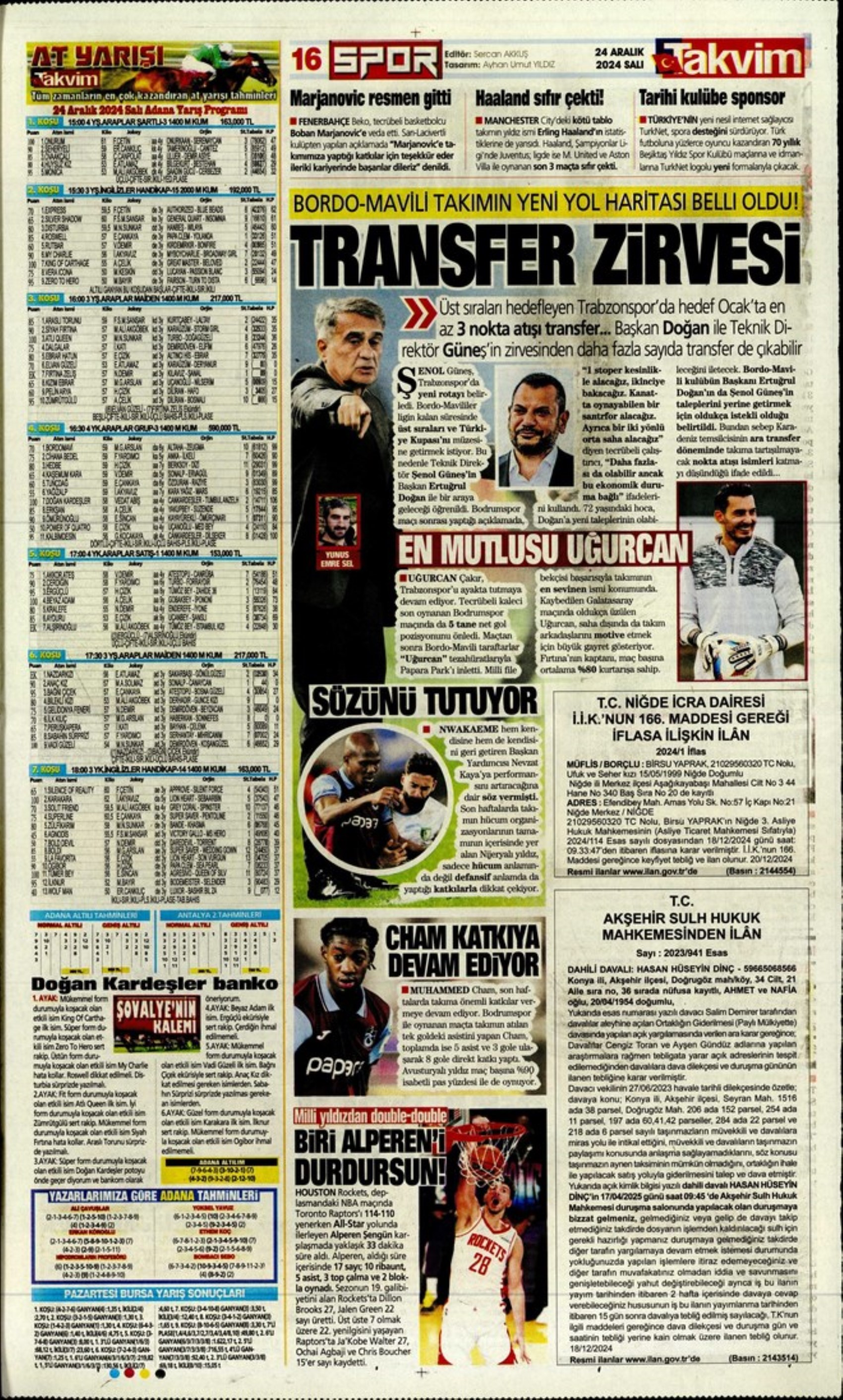 Galatasaray ve Fenerbahçe'de transfer harekatı: İşte sporun manşetleri