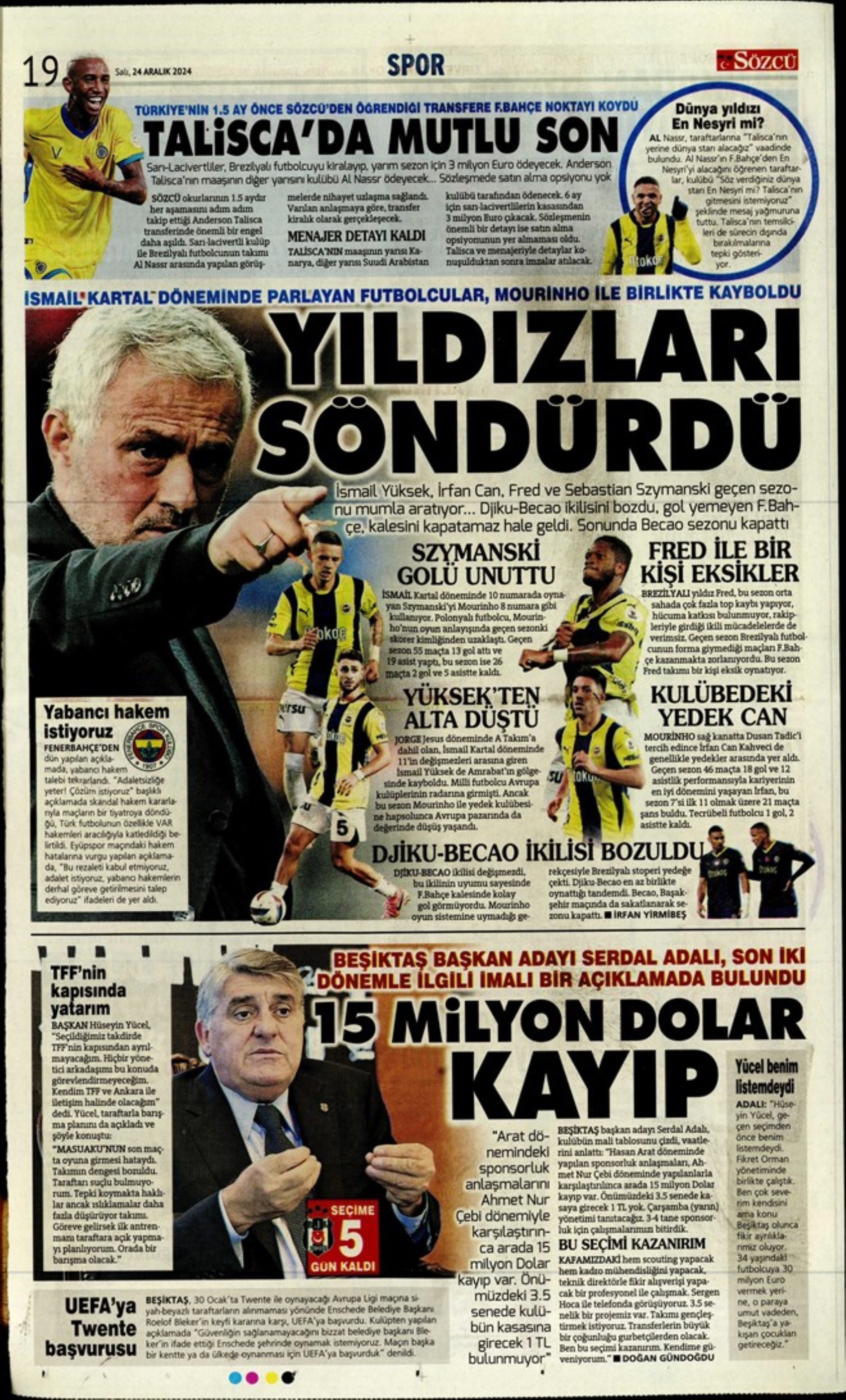Galatasaray ve Fenerbahçe'de transfer harekatı: İşte sporun manşetleri