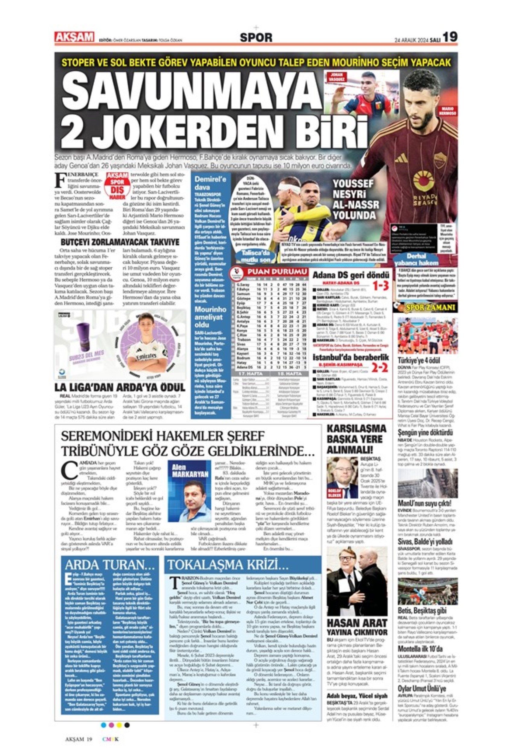 Galatasaray ve Fenerbahçe'de transfer harekatı: İşte sporun manşetleri