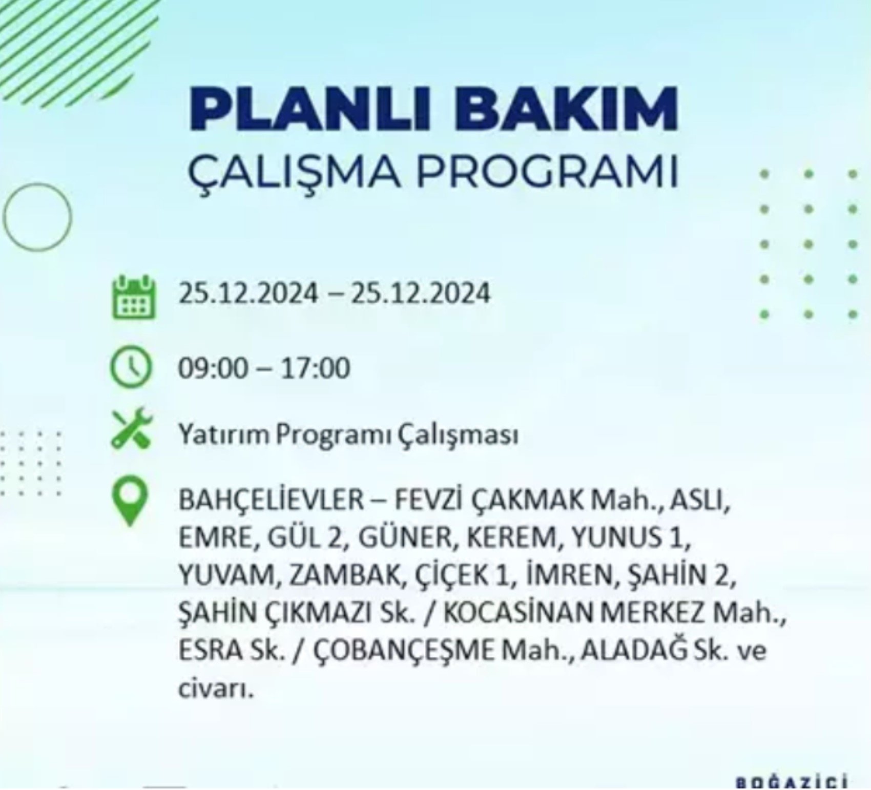 BEDAŞ açıkladı... İstanbul'da elektrik kesintisi: 25 Aralık'ta hangi mahalleler etkilenecek?