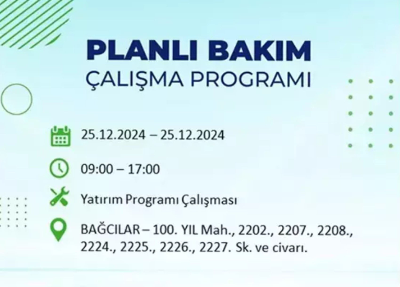 BEDAŞ açıkladı... İstanbul'da elektrik kesintisi: 25 Aralık'ta hangi mahalleler etkilenecek?