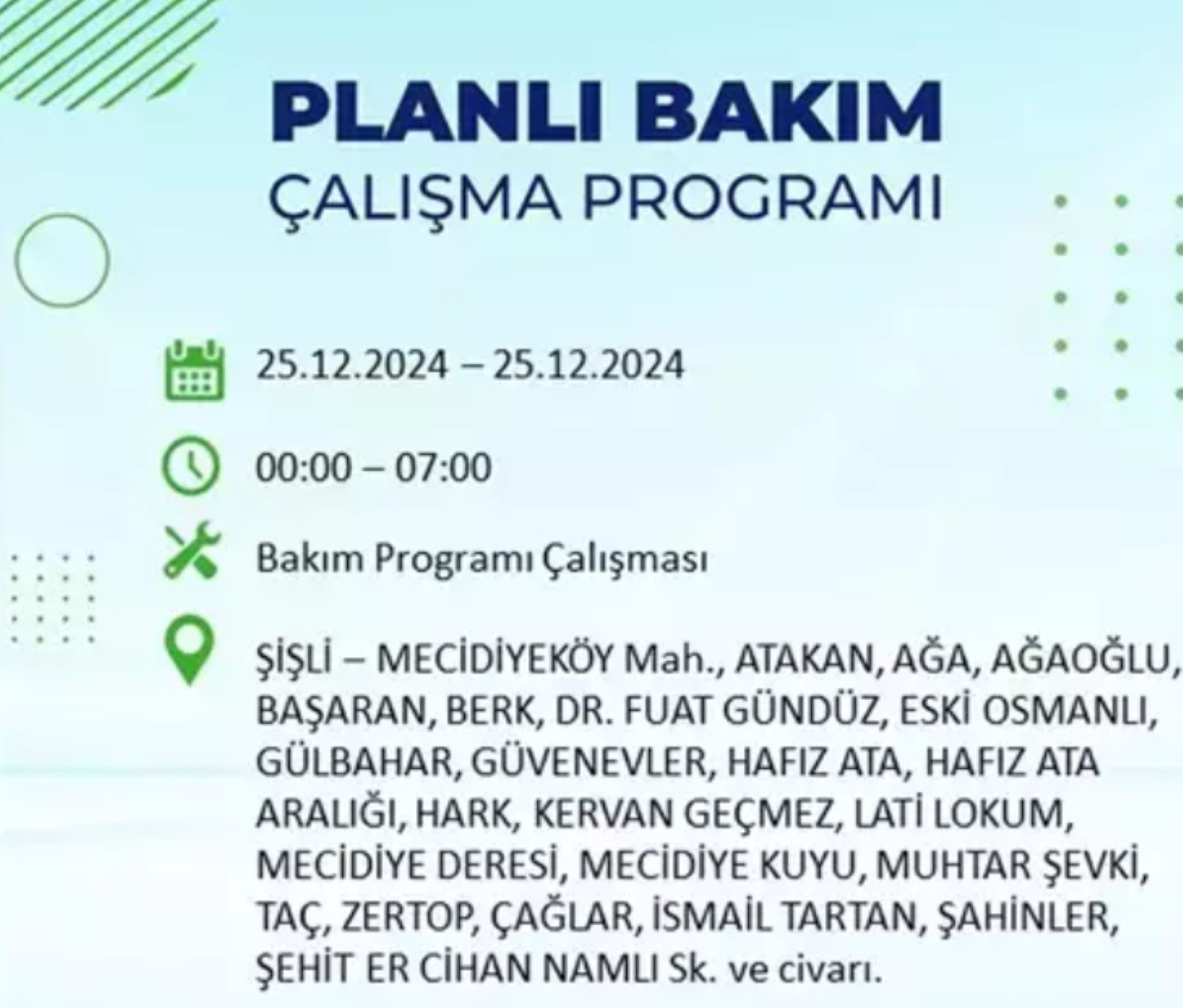 BEDAŞ açıkladı... İstanbul'da elektrik kesintisi: 25 Aralık'ta hangi mahalleler etkilenecek?