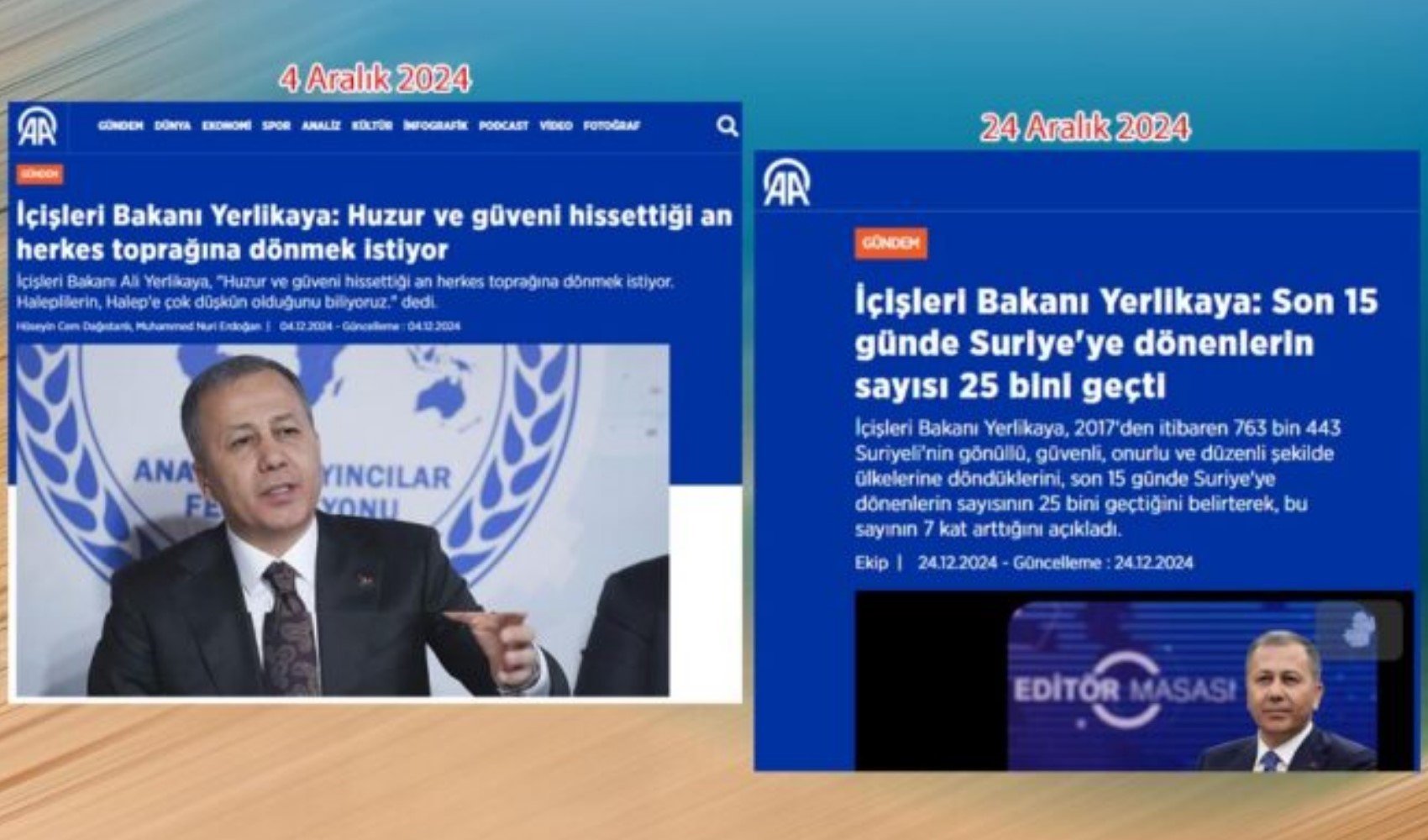 '20 gün arayla verdiği Suriye’ye dönenlerin sayısı birbirini tutmuyor'