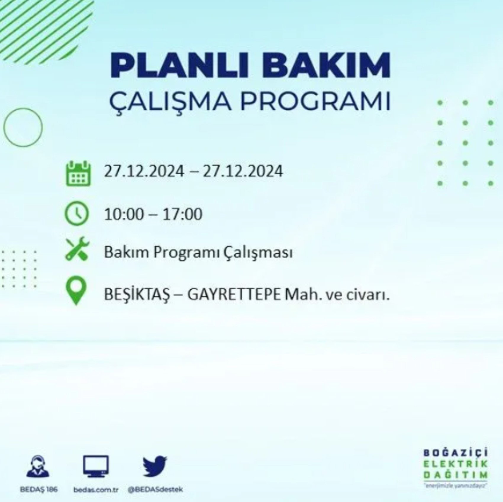 BEDAŞ açıkladı... İstanbul'da elektrik kesintisi: 27 Aralık'ta hangi mahalleler etkilenecek?