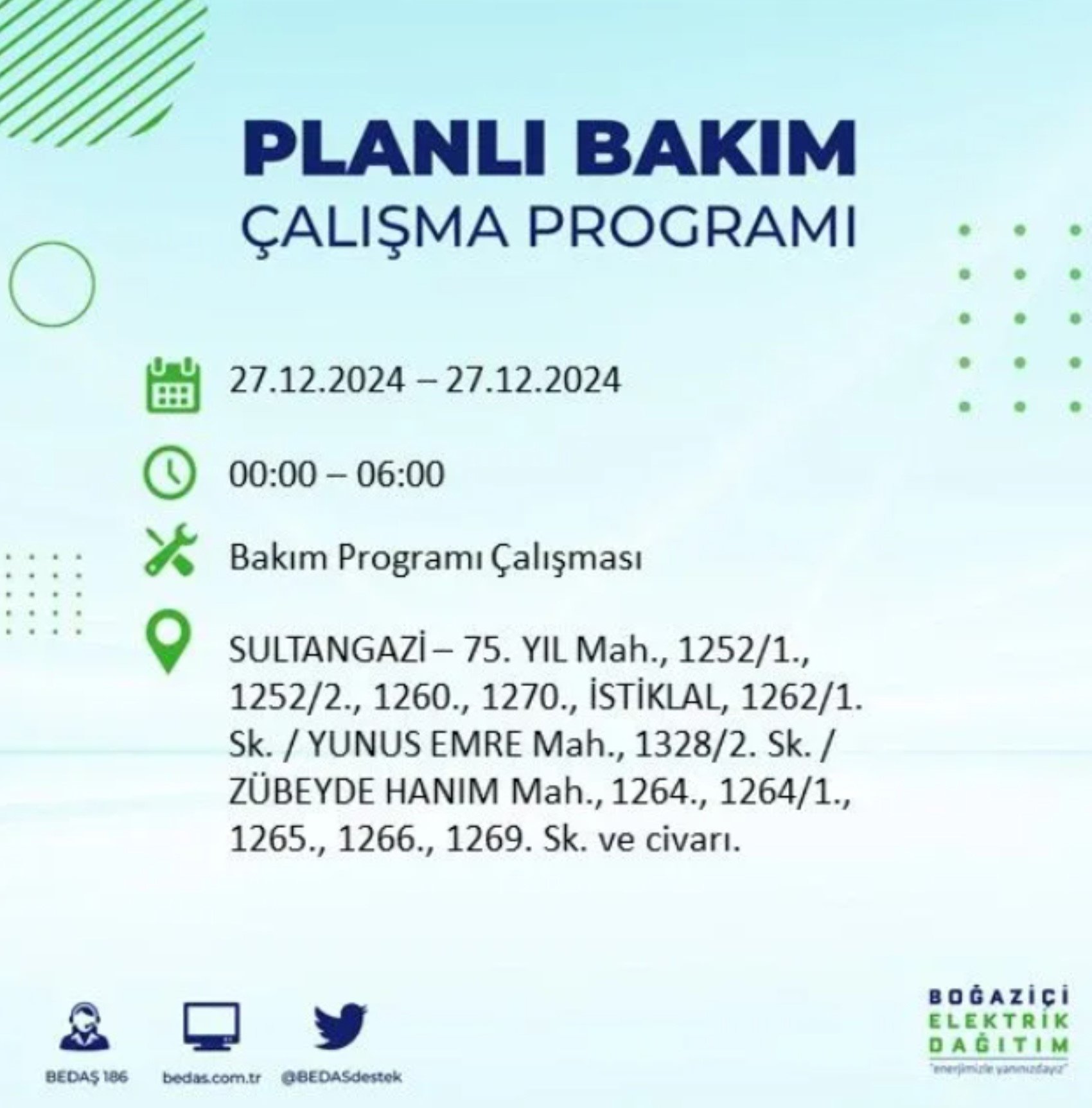 BEDAŞ açıkladı... İstanbul'da elektrik kesintisi: 27 Aralık'ta hangi mahalleler etkilenecek?