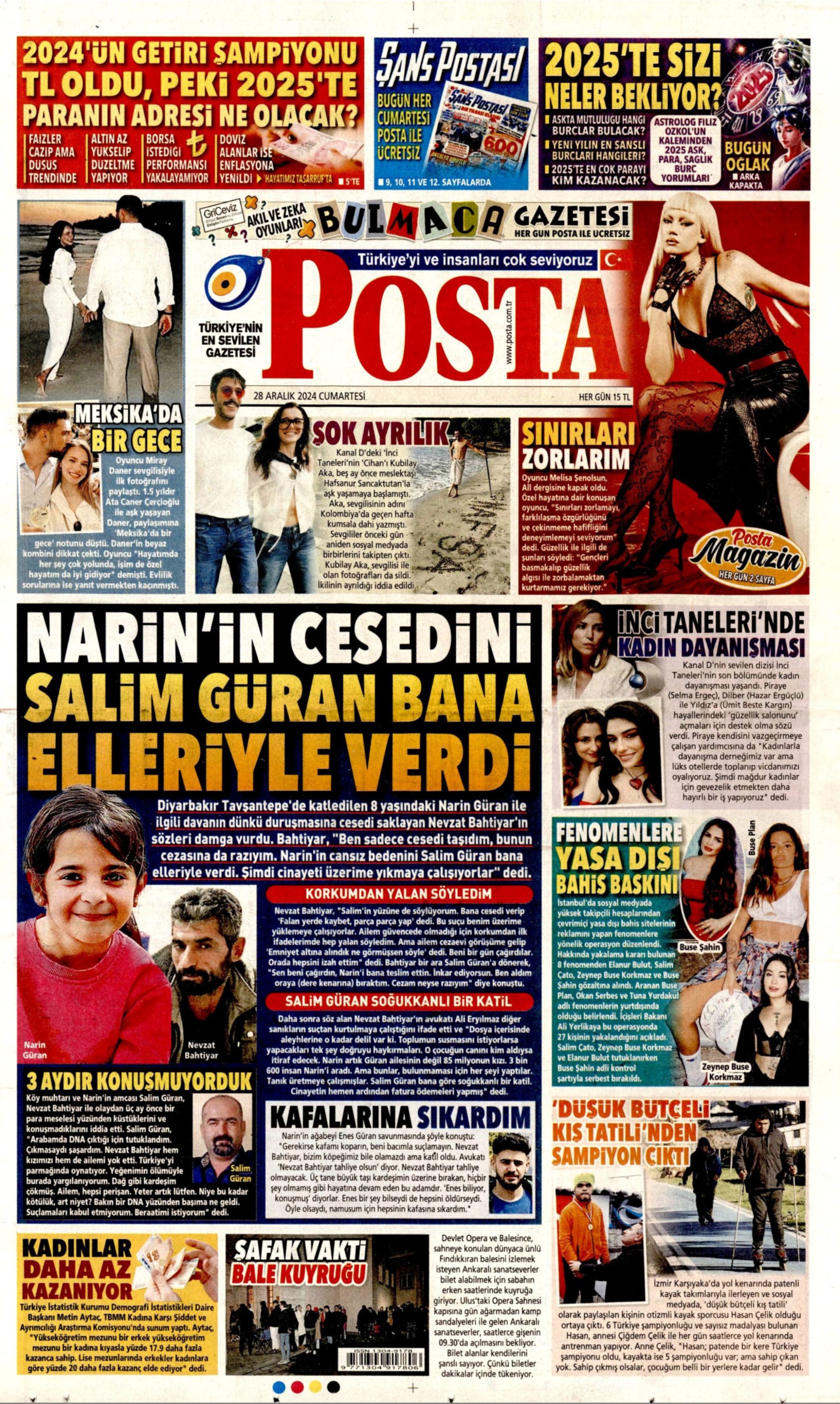 28 Aralık 2024 gazete manşetleri: Asgari ücretli ezildi, sıra emeklide mi?